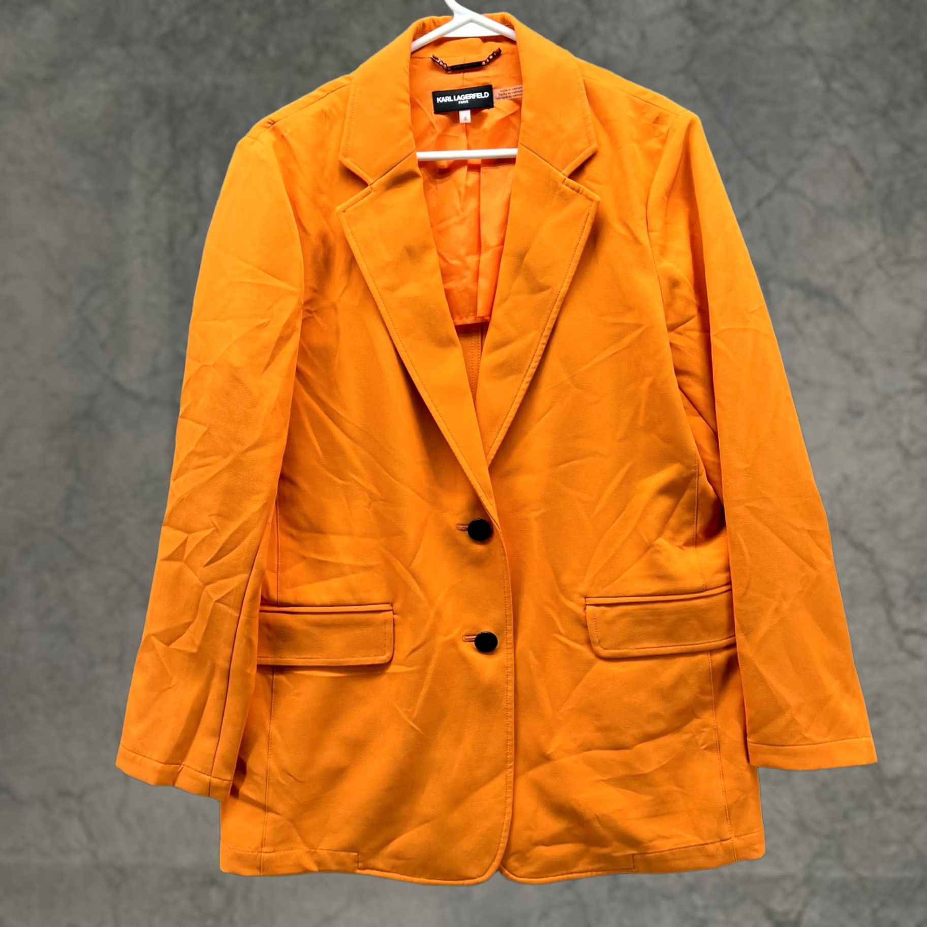 Karl Lagerfeld Karl Lagerfeld Womens Blazer Orange Sport Coat Long Sleeve Jacket Size M / US 6-8 / IT 42-44 - 1 Thumbnail