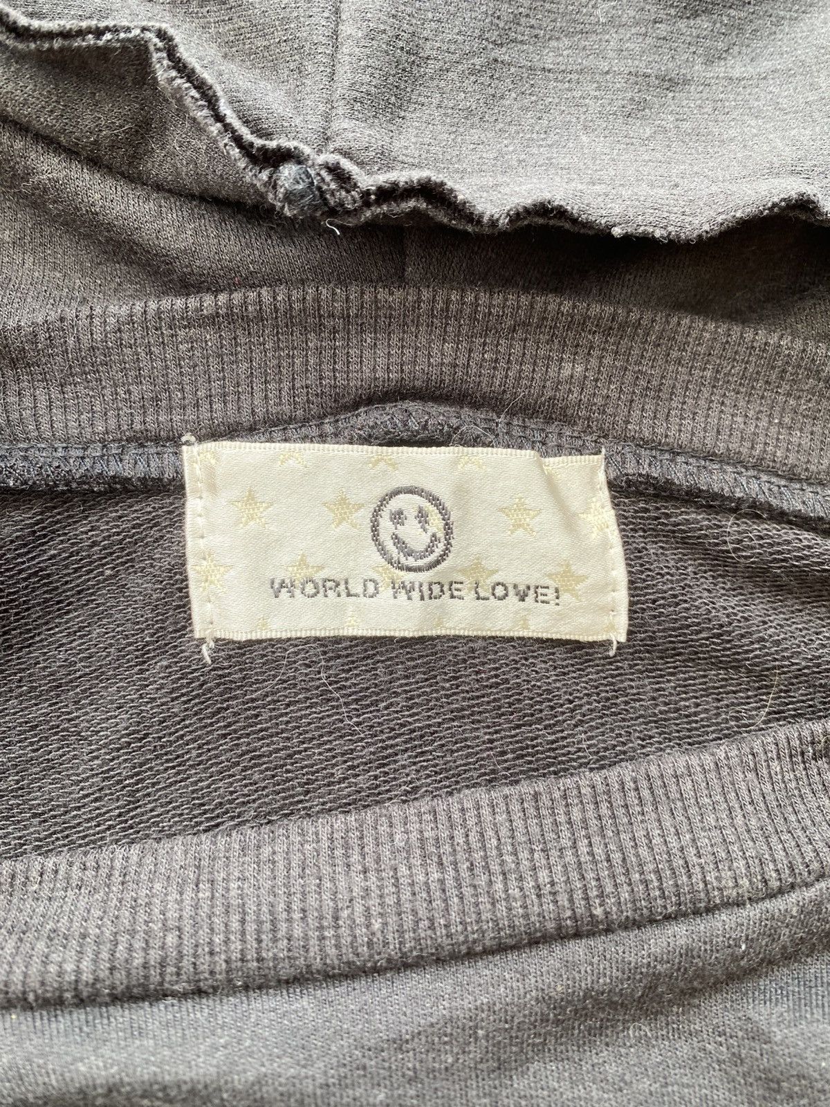 Japanese Brand World Wide Love Oversized Distressed Ring Cropped Hoodie Size US XXL / EU 58 / 5 - 14 Thumbnail