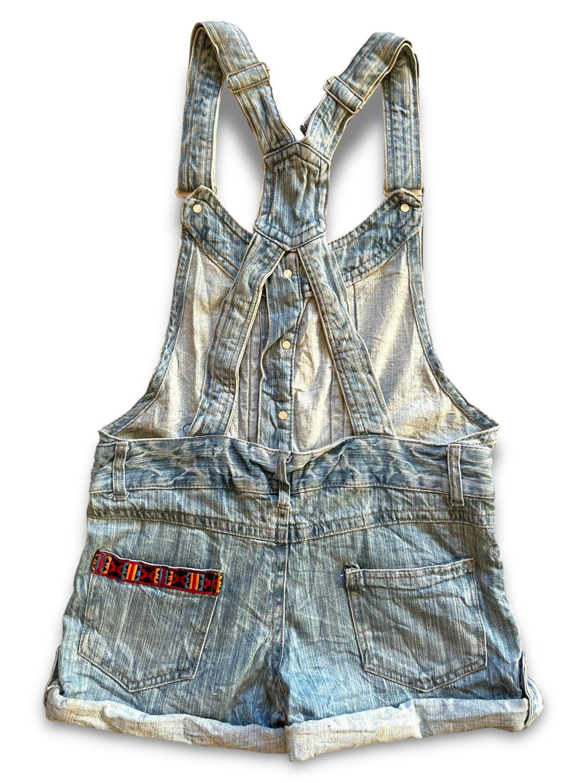 Other Vintage Japanese Brand Distressed Denim Shortalls Overalls Size 33" - 4 Thumbnail
