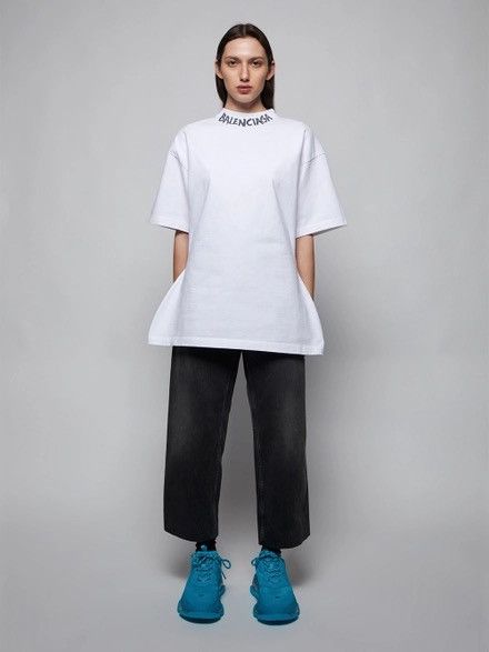 Balenciaga Balenciaga Scribble Curve Oversized Tshirt Size US S / EU 44-46 / 1 - 1 Thumbnail