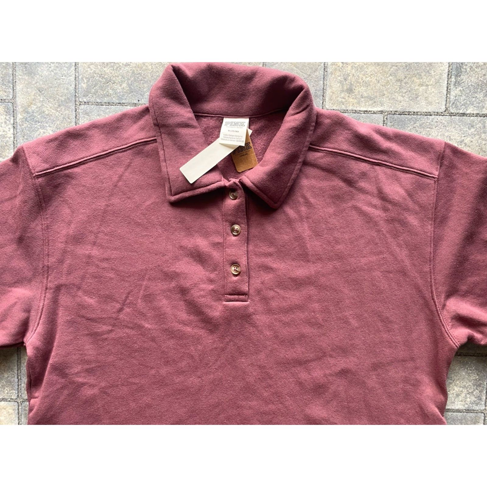 Pinko NWT PINK Sweatshirt Henley 3 Button Women’s Medium Pink Victoria’s Secret Activewear Womens M Size M / US 6-8 / IT 42-44 - 4 Thumbnail