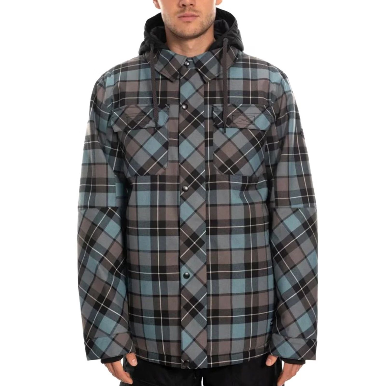 686 686 Mens Jacket Large Blue Gray Full Zip Hooded Woodland Insulated Ski Jacket Size US L / EU 52-54 / 3 - 2 Thumbnail