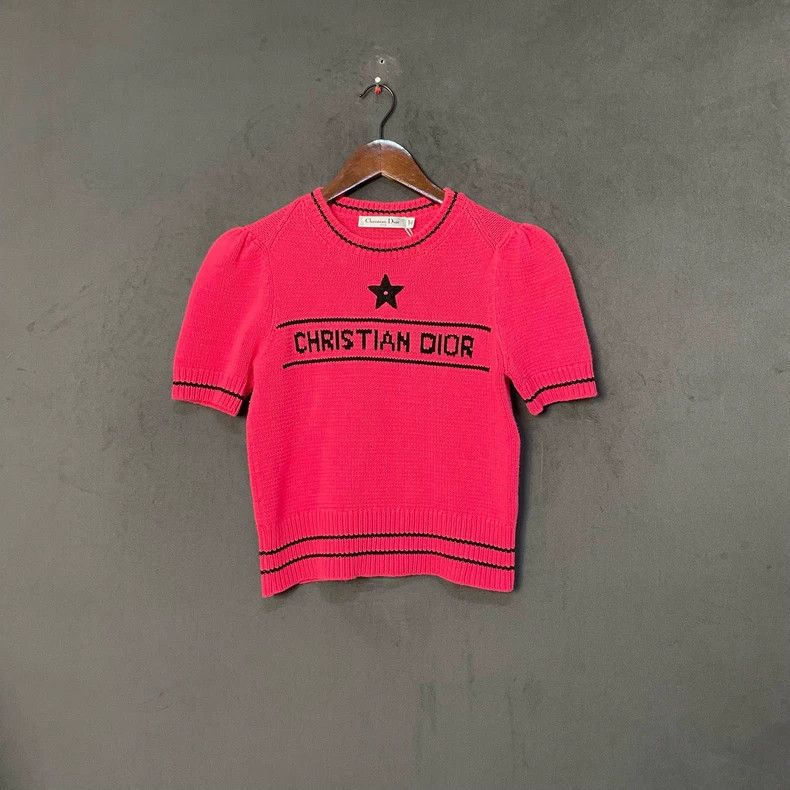 Dior Dior Pink five-pointed star knitted short sleeves Size XS / US 0-2 / IT 36-38 - 1 Thumbnail