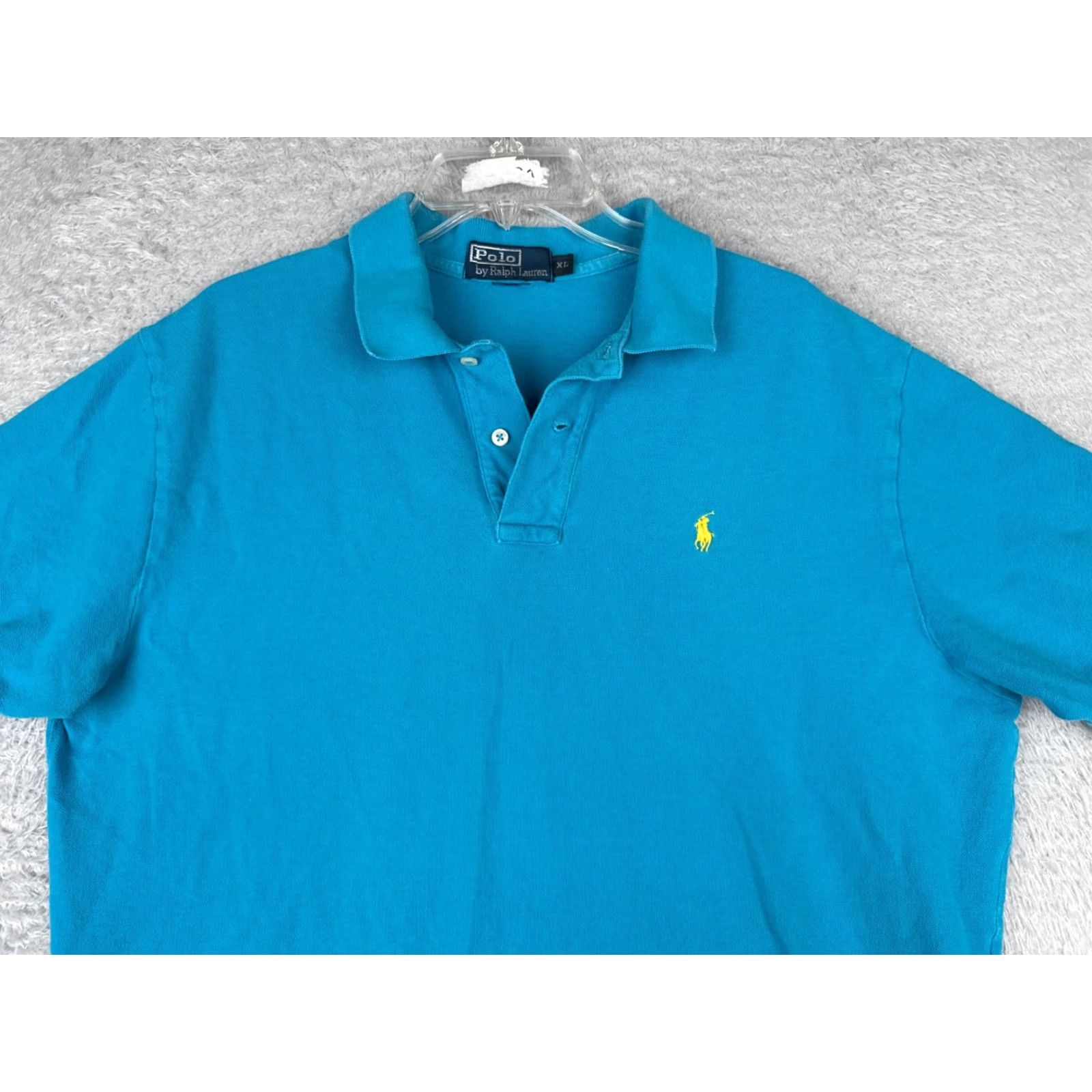 Ralph Lauren VINTAGE Ralph Lauren Polo Shirt Adult XL Blue Striped Short Sleeve Cotton Activewear Mens Size US XL / EU 56 / 4 - 4 Thumbnail