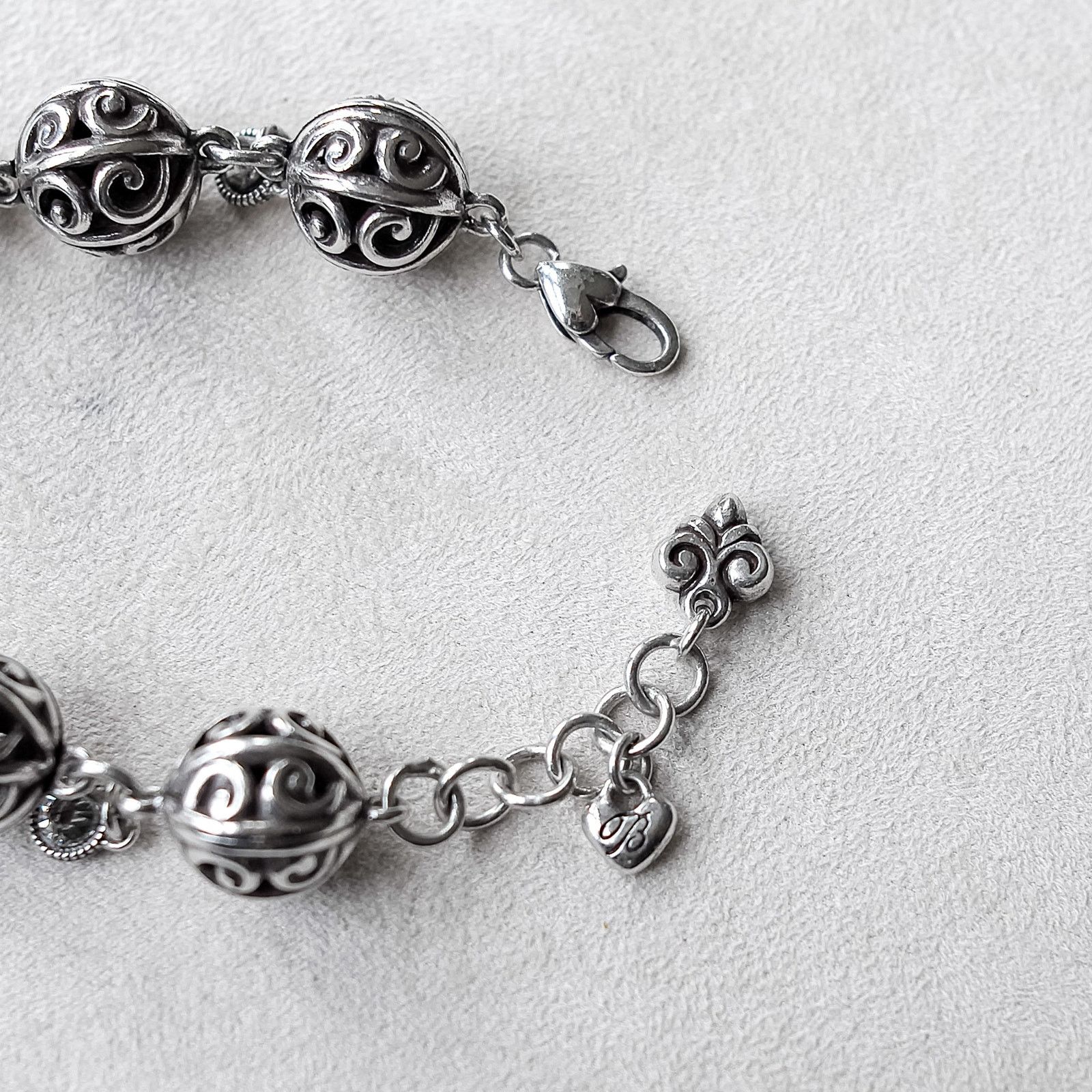 Brighton Brighton Silver Ball Crystal Bracelet Filigree Scrolled Size ONE SIZE - 6 Thumbnail