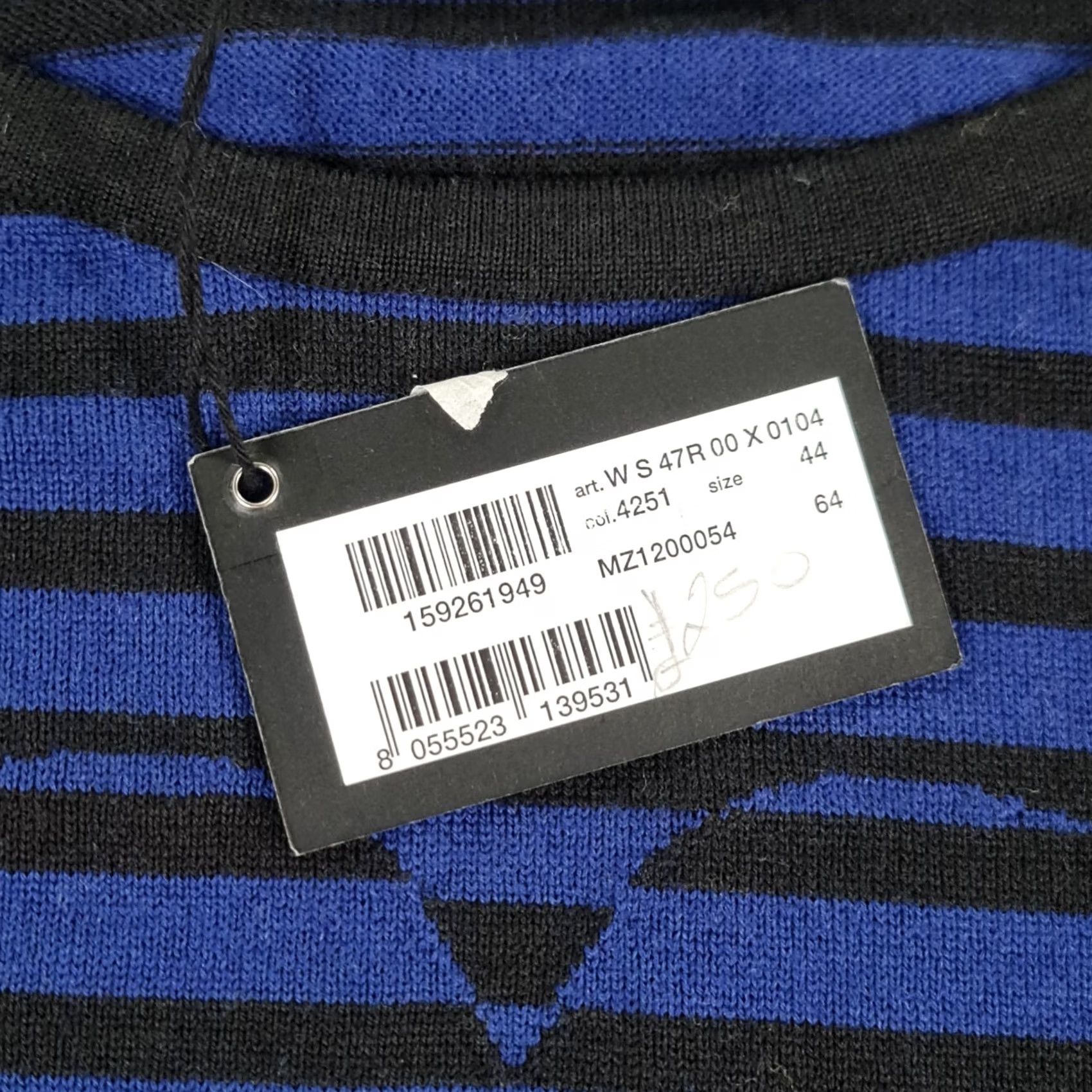 Moschino Love Moschino Womens Dress Striped Short Length Knitted Black Blue 12 UK Wool Acrylic Pullover Long Sleeve Casual Dress Mens Womens Girls Boys Size 34" / US 12 / IT 48 - 4 Thumbnail