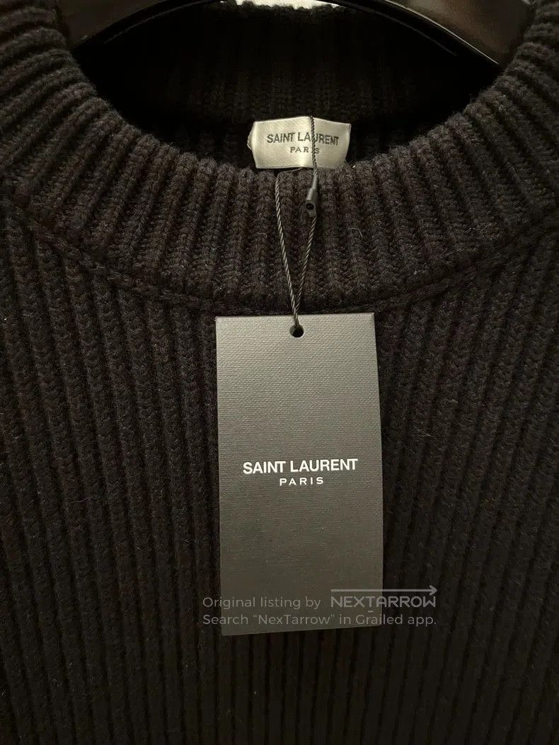 Saint Laurent Paris Saint Laurent Black Wool Cashmere Sweater. Size US XL / EU 56 / 4 - 3 Thumbnail