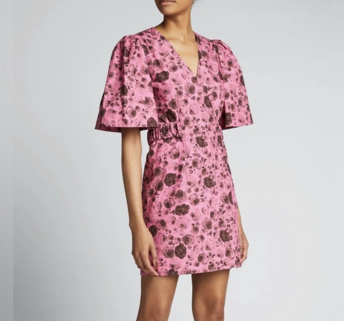 Ganni Ganni Smoking Rose Mini Dress Shocking Pink Size XS / US 0-2 / IT 36-38 - 1 Thumbnail