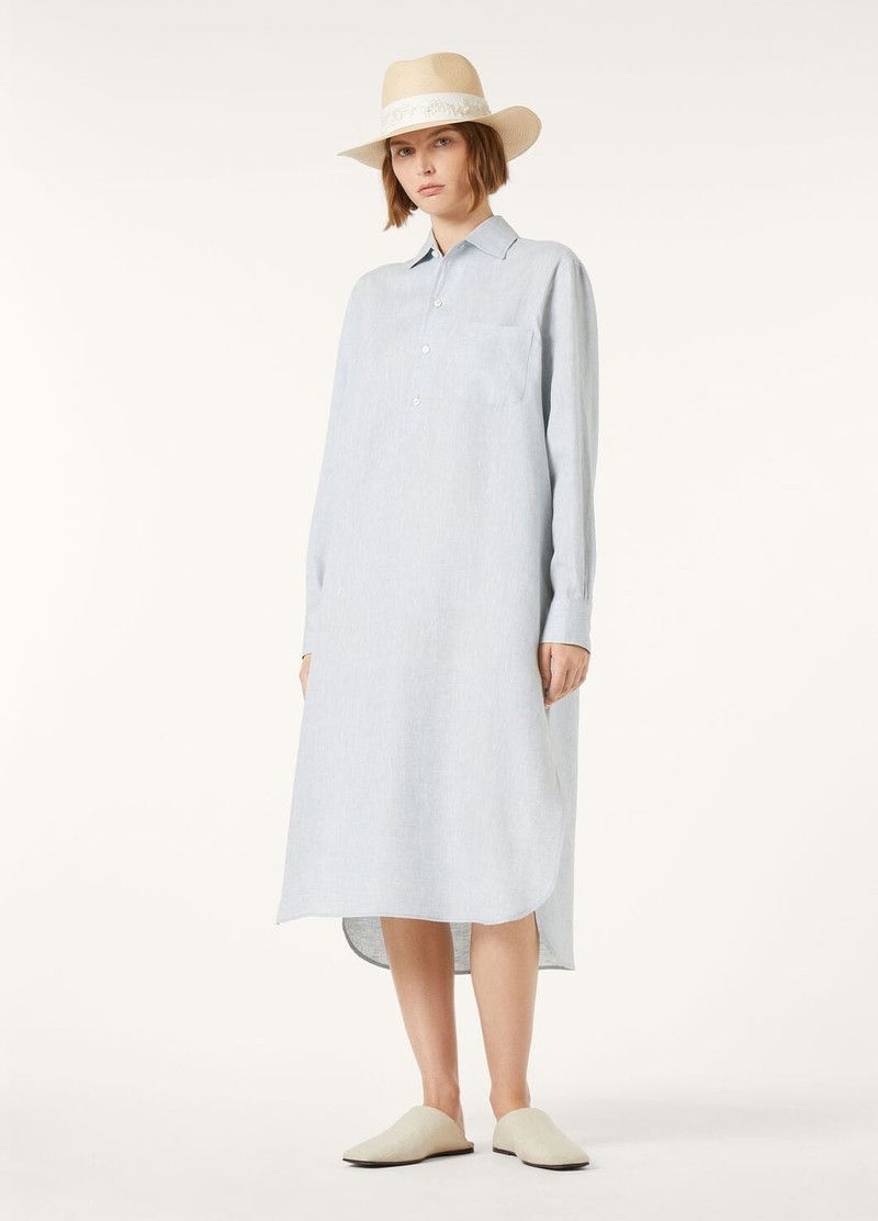 Loro Piana o1srvl11e0526 FAP3840 Lora Dress in Light Blue Size S / US 4 / IT 40 - 4 Thumbnail