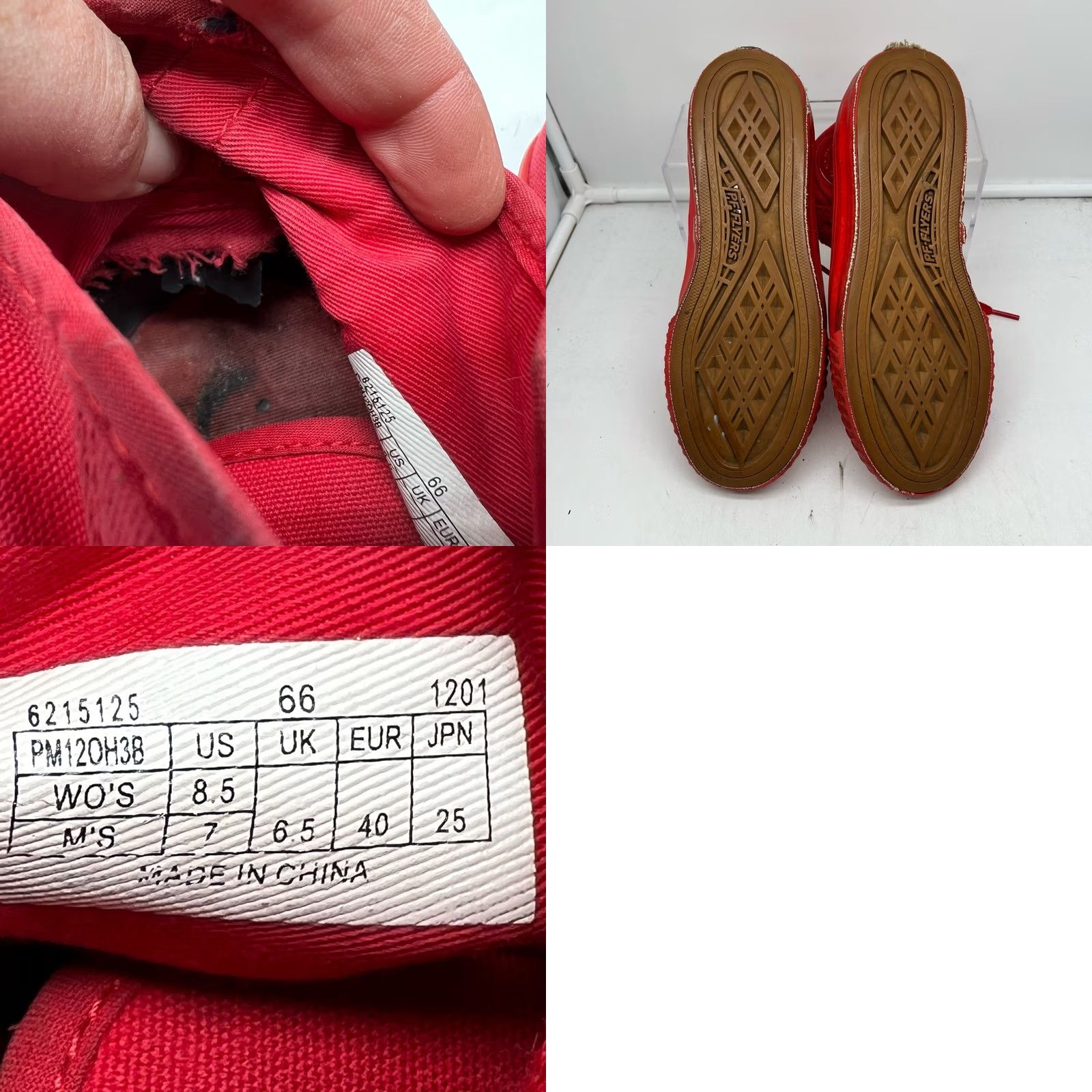 Vintage PF Flyers Shoes Womens 8.5 Center Hi Red Canvas High Top Sneakers Skate Womens Shoes Red 8.5 Sneakers Size M / US 6-8 / IT 42-44 - 8 Thumbnail