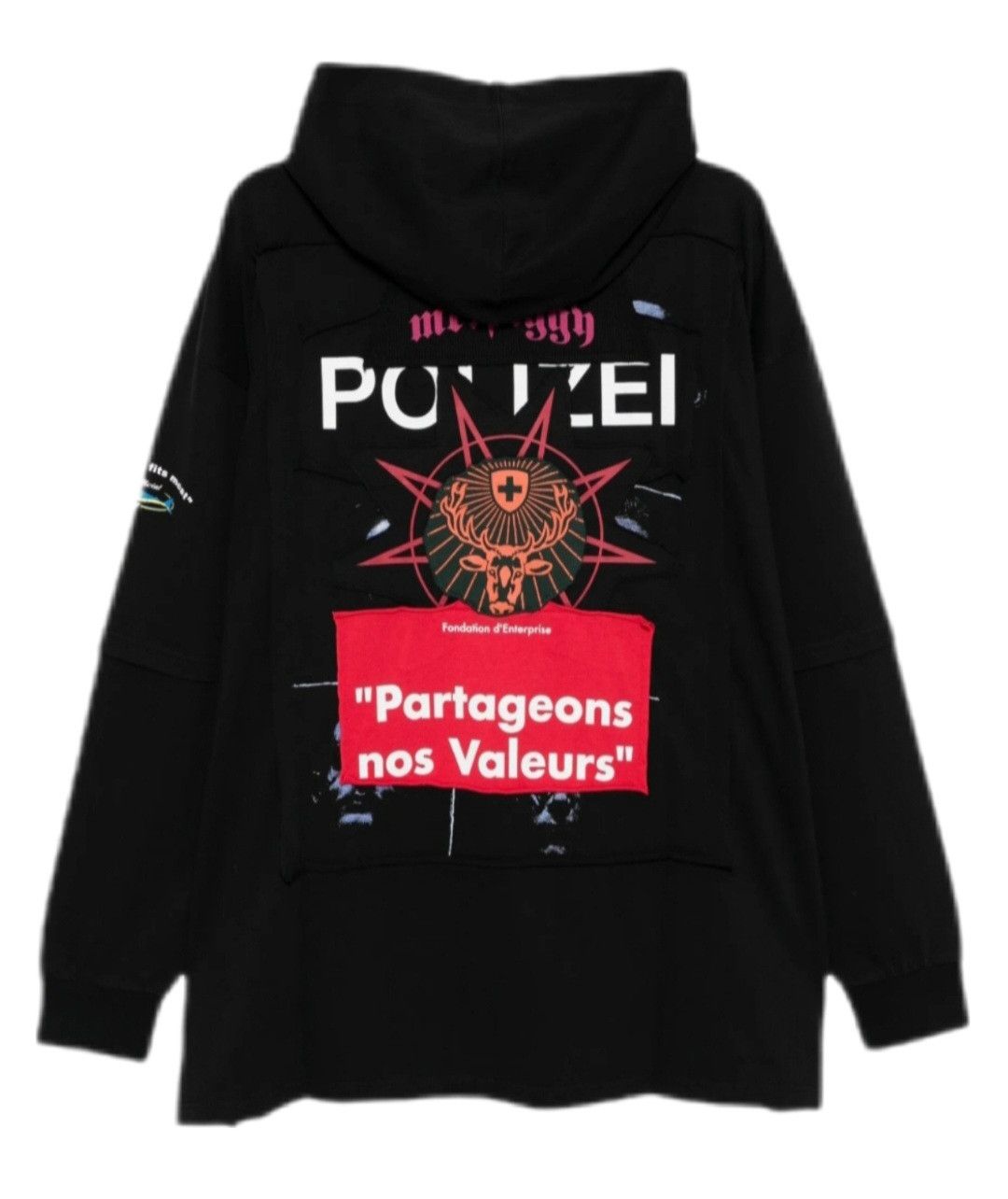 Vetements Vetements FW19 Black Russia Patchwork Hoodie Size US L / EU 52-54 / 3 - 2 Thumbnail