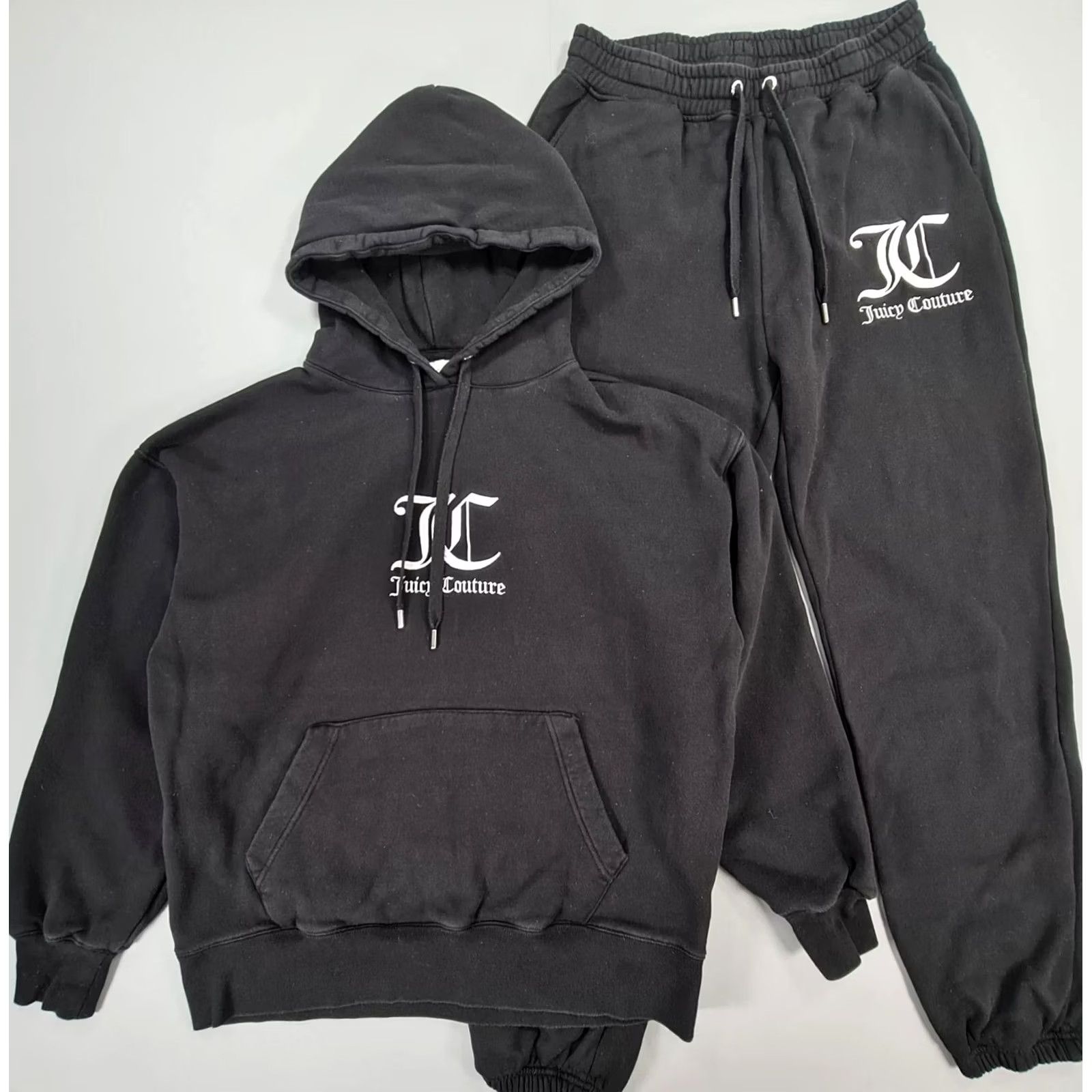 Juicy Couture Juicy Couture Womens Fleece Tracksuit Set - Medium Black Casual Activewear Size M / US 6-8 / IT 42-44 - 2 Thumbnail
