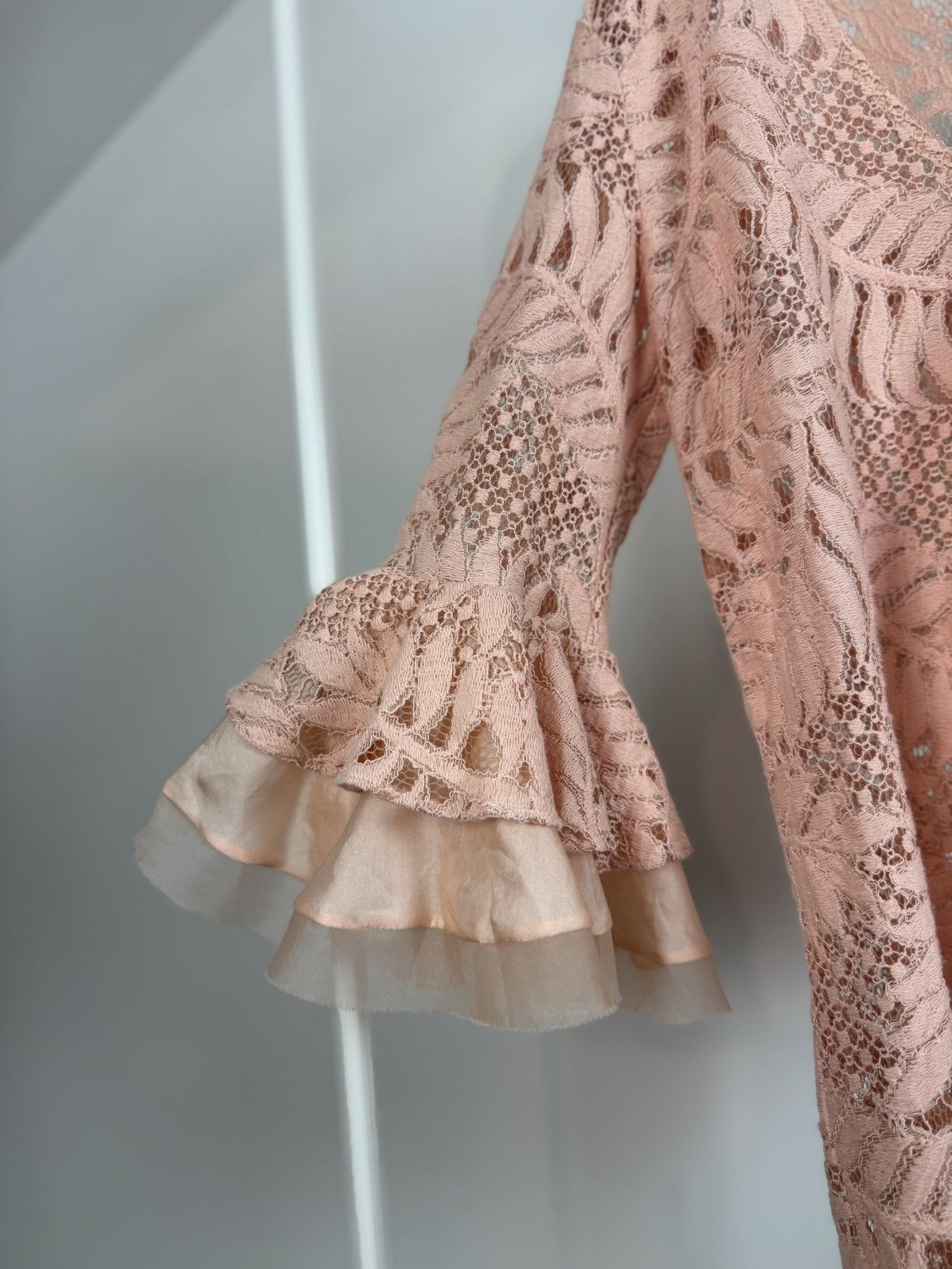 ALEXIS Stunning Lace Two-Piece Set - Peach Pink | Top and Skirt Size S / US 4 / IT 40 - 12 Thumbnail