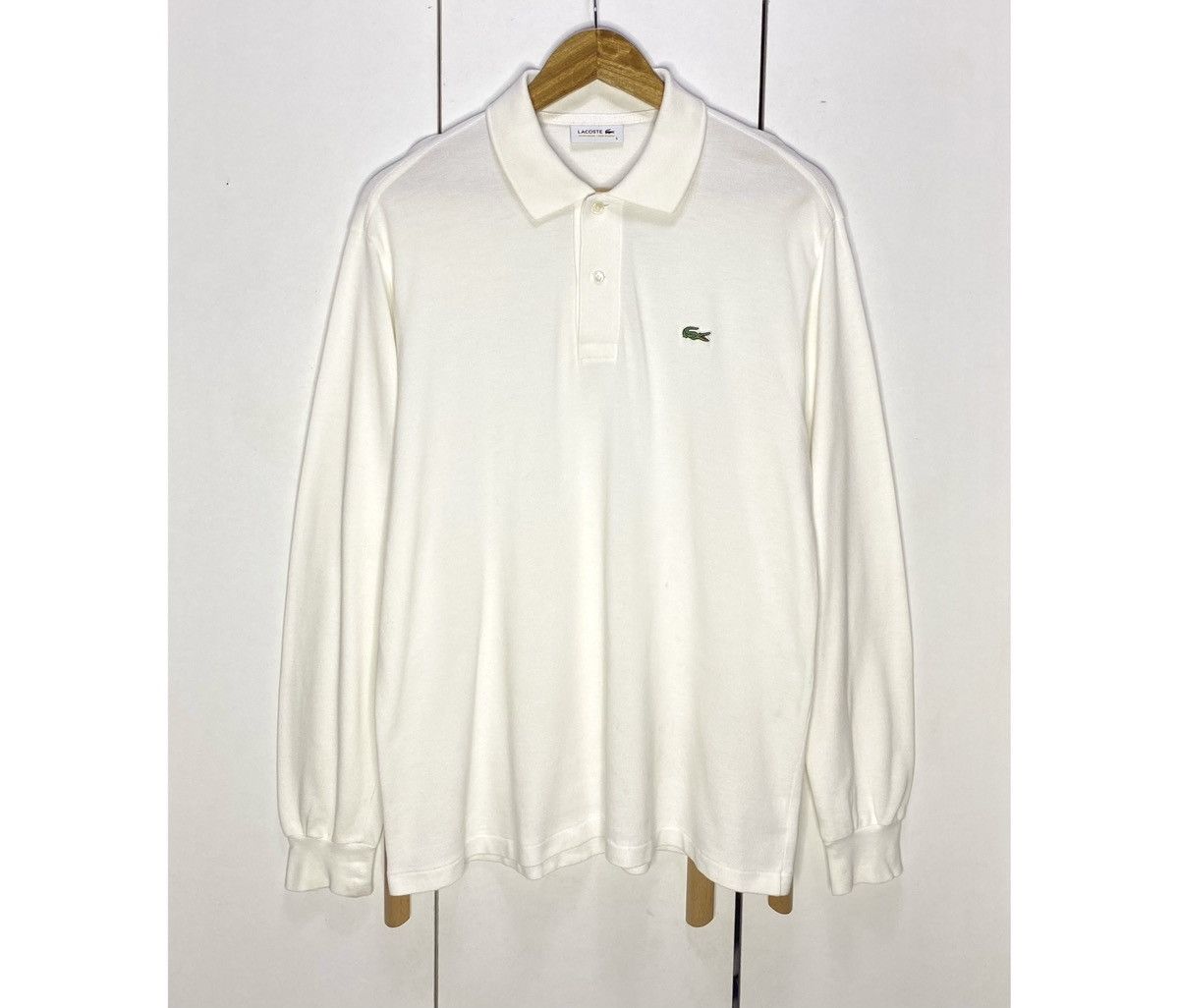 Lacoste Lacoste White Polo Long Sleeves | Size 5 Large Size US L / EU 52-54 / 3 - 1 Thumbnail