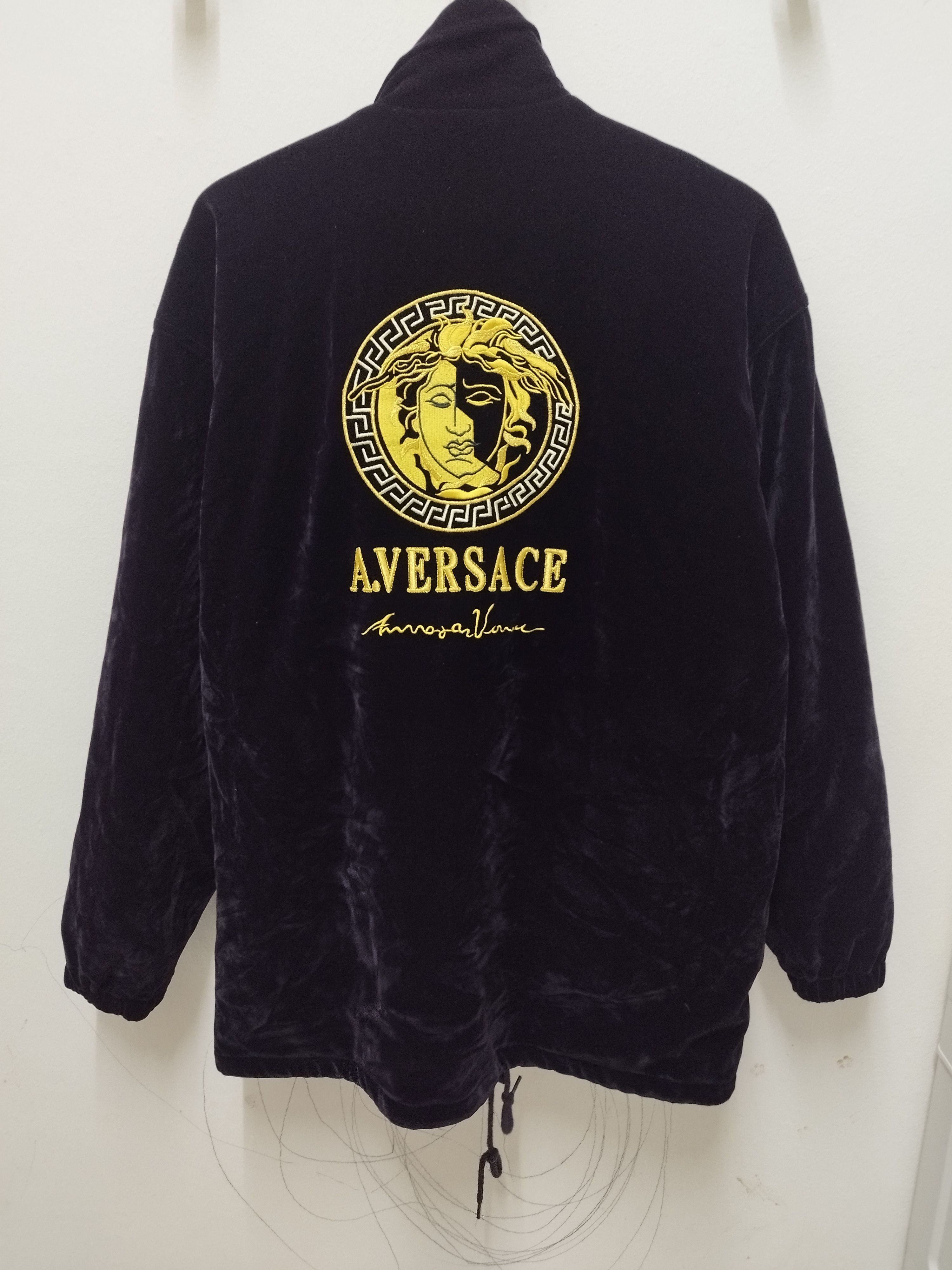 Versace Versace Velour Jacket Big Logo Medusa Purple Size US M / EU 48-50 / 2 - 1 Thumbnail