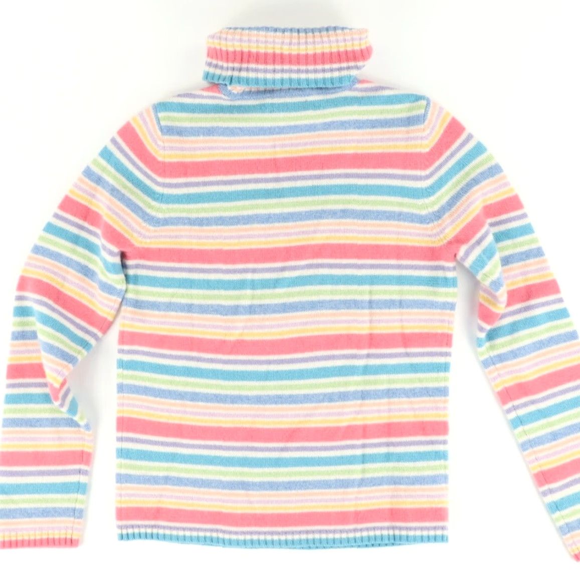 Ralph Lauren Ralph Lauren Turtleneck Sweater Small Rainbow Stripe Lambswool Angora Size S / US 4 / IT 40 - 4 Thumbnail