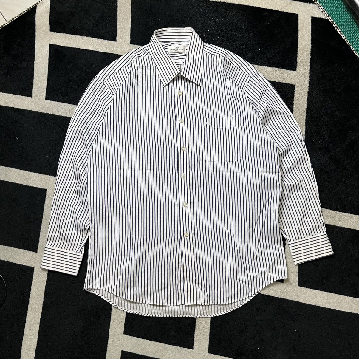 Balenciaga Vintage Balenciaga Paris striped Button Up Shirt Size US L / EU 52-54 / 3 - 2 Thumbnail