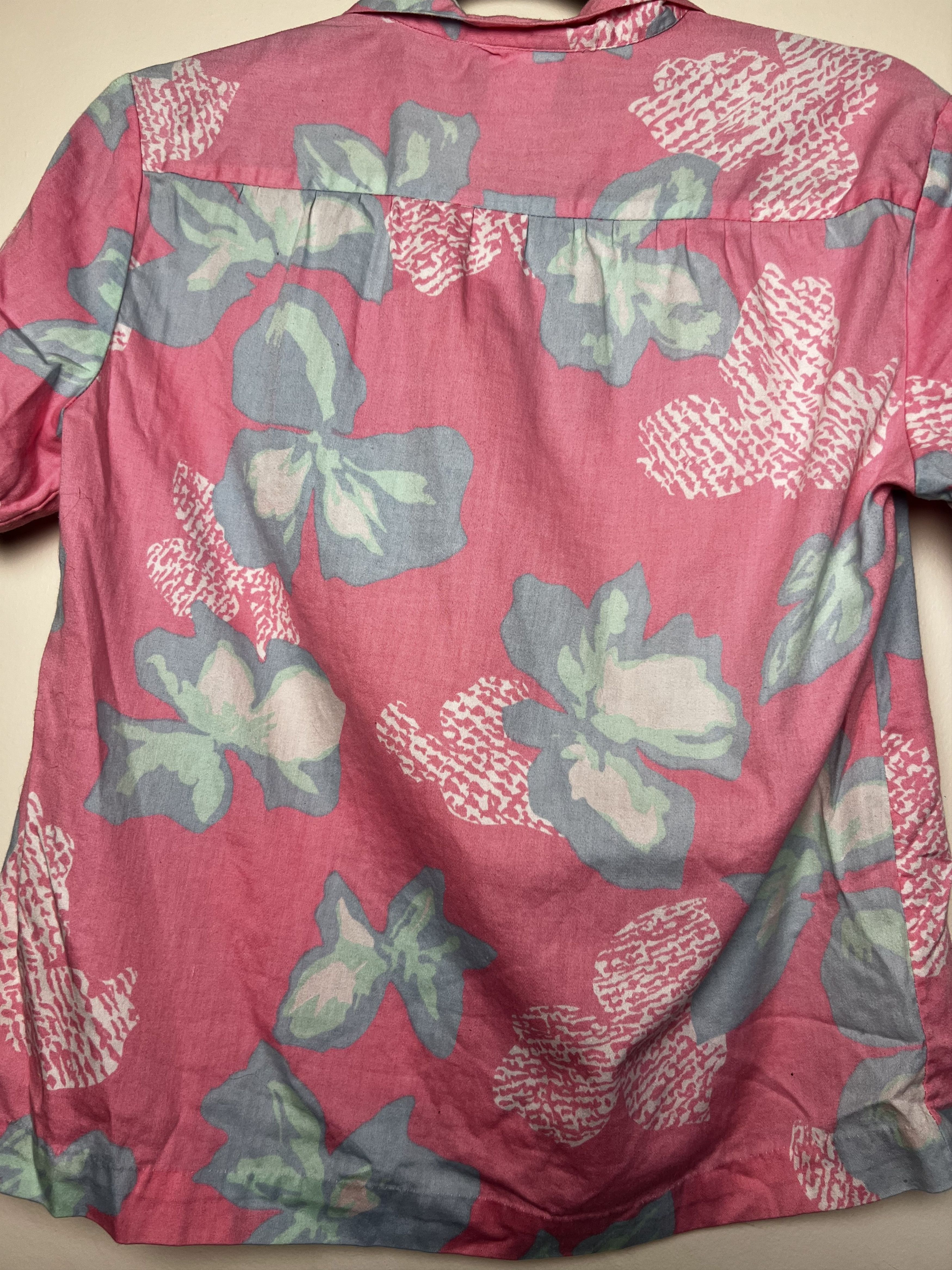 Vintage Vintage 1990's Hilo Hattie Pink Floral Aloha Hawaiian Shirt Size M / US 6-8 / IT 42-44 - 8 Thumbnail