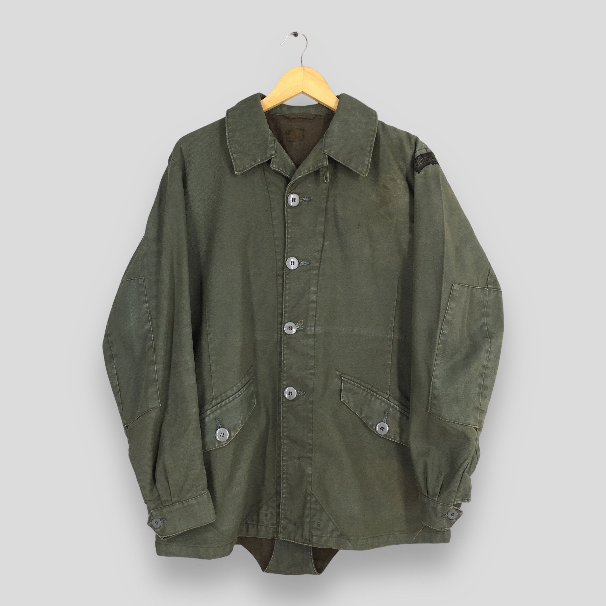 image of 70's Swedish C48 Infrantry Military Olive Jacket Medium in Green, Men's