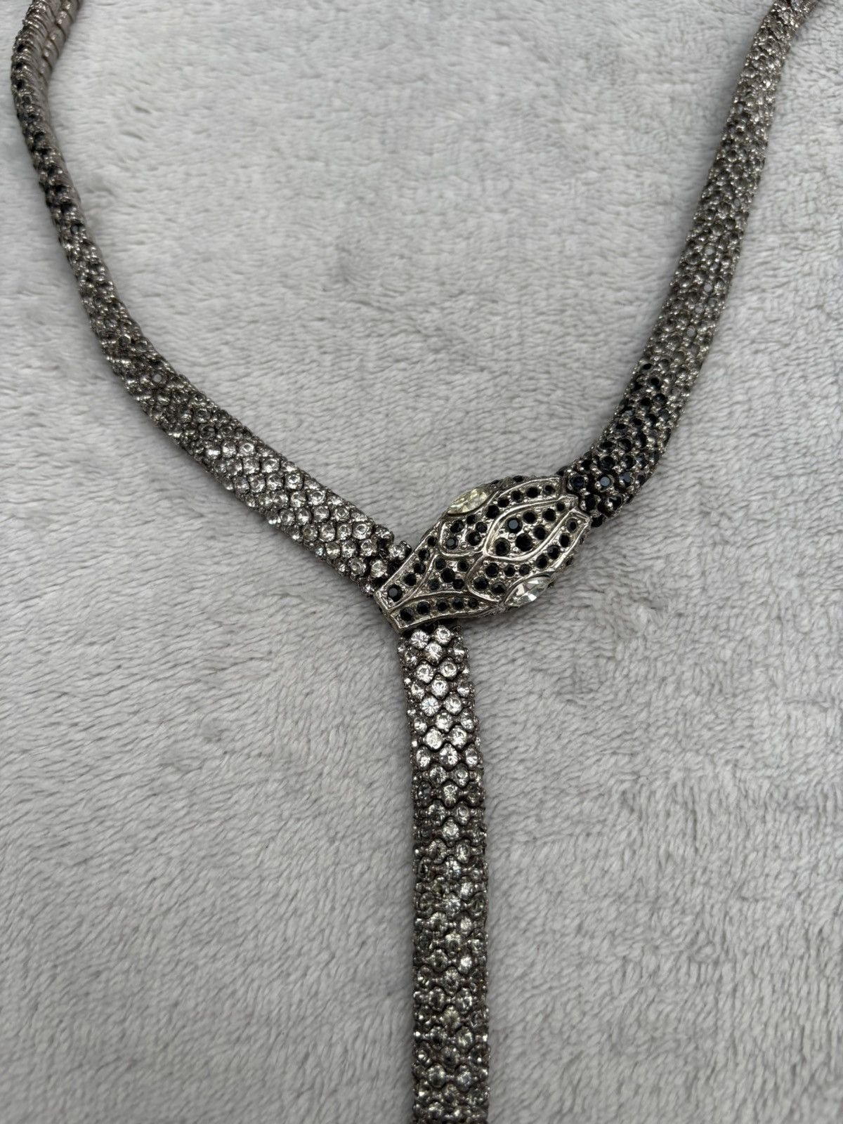 Valentino Valentino Snake Swarovski Crystal Silver Necklace Belt Size ONE SIZE - 7 Thumbnail