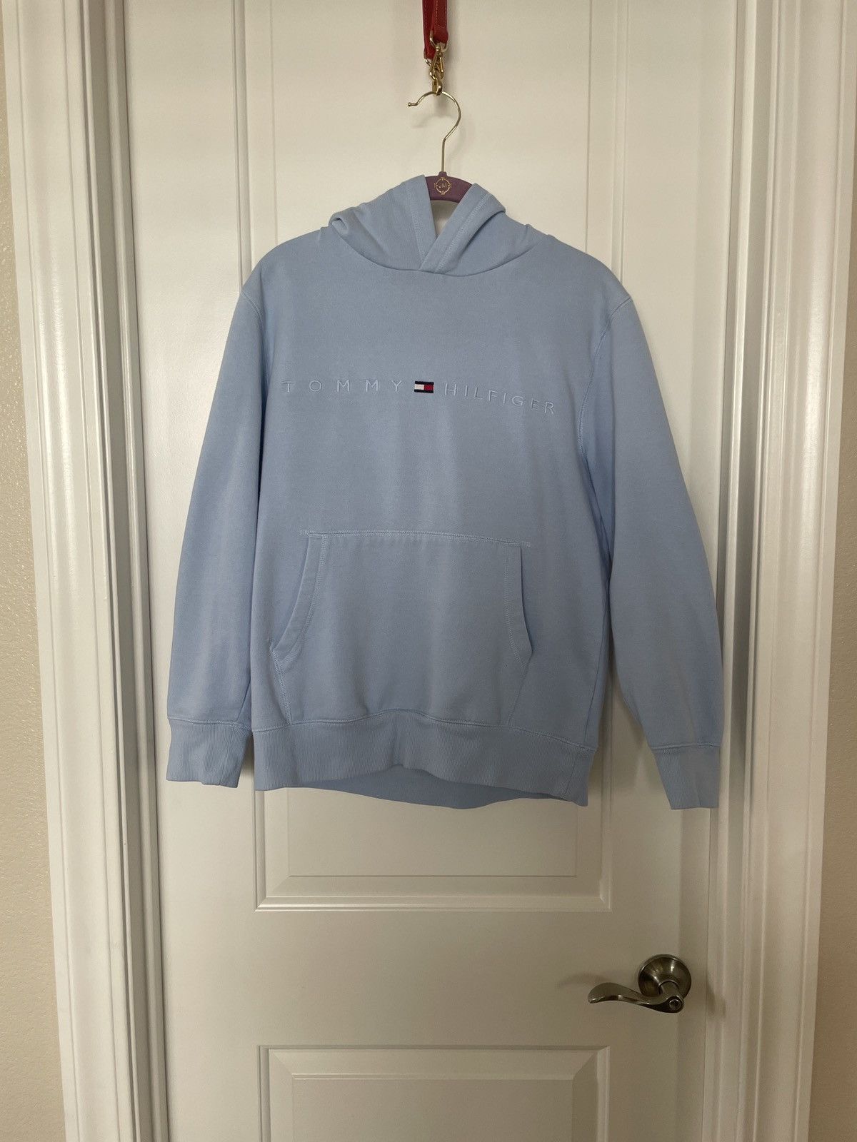 Tommy Hilfiger Sky Blue Tommy Hilfiger Hoodie Size US XXS / EU 40 - 3 Thumbnail