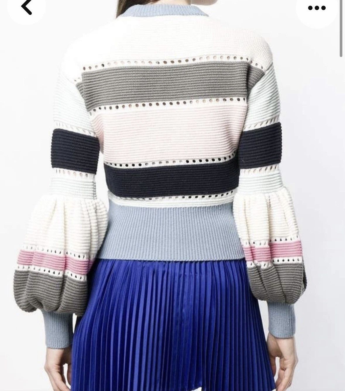 Self-Portrait Self-Portrait Striped Balloon Sleeve Cropped Sweater Size S / US 4 / IT 40 - 3 Thumbnail