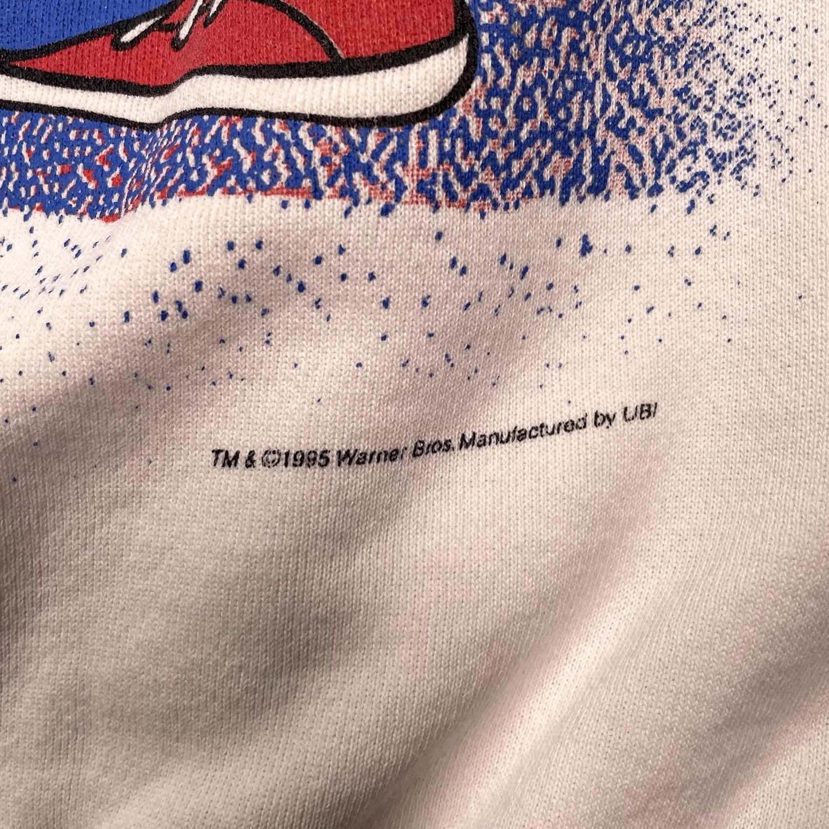 Vintage VINTAGE Looney Tunes Sweatshirt Taz American Flag Crewneck XL White Unisex Adults Sweatshirt Pullover 1995 Staining Size US XL / EU 56 / 4 - 5 Thumbnail