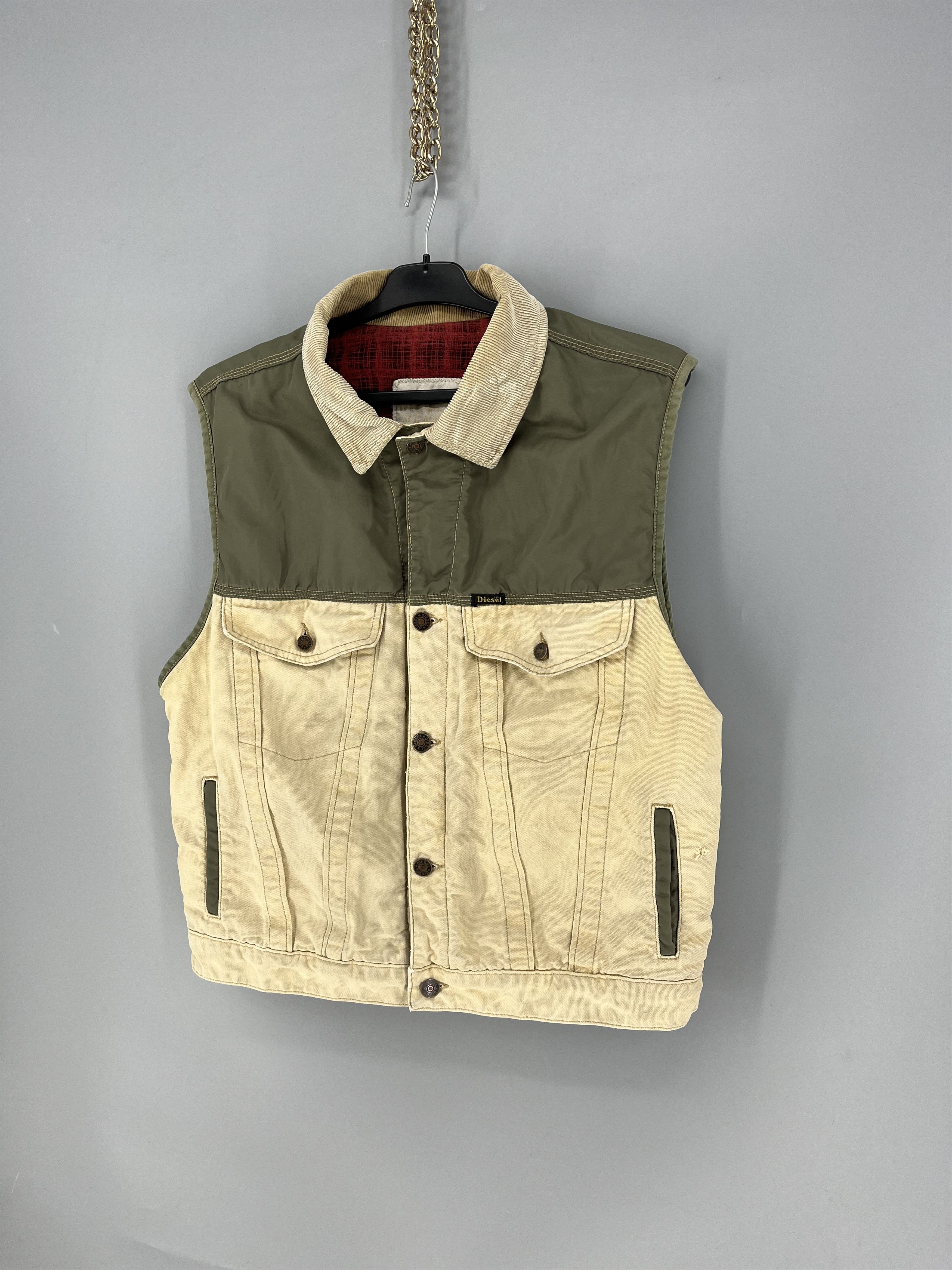 Diesel Vintage Diesel Vest Mens M Made In Italy Beige Canvas Size US M / EU 48-50 / 2 - 3 Thumbnail