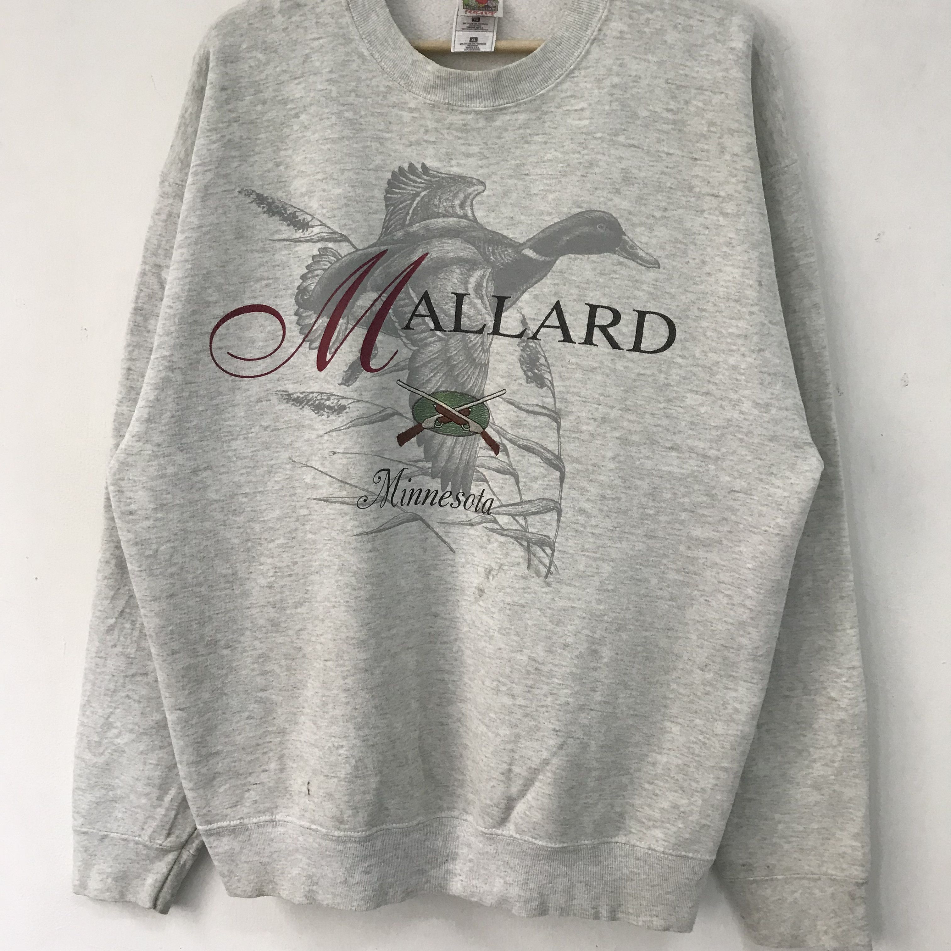 Vintage Vintage 90's Mallard Graphic Gray Sweatshirt Xlarge - 405 Size US XL / EU 56 / 4 - 3 Thumbnail