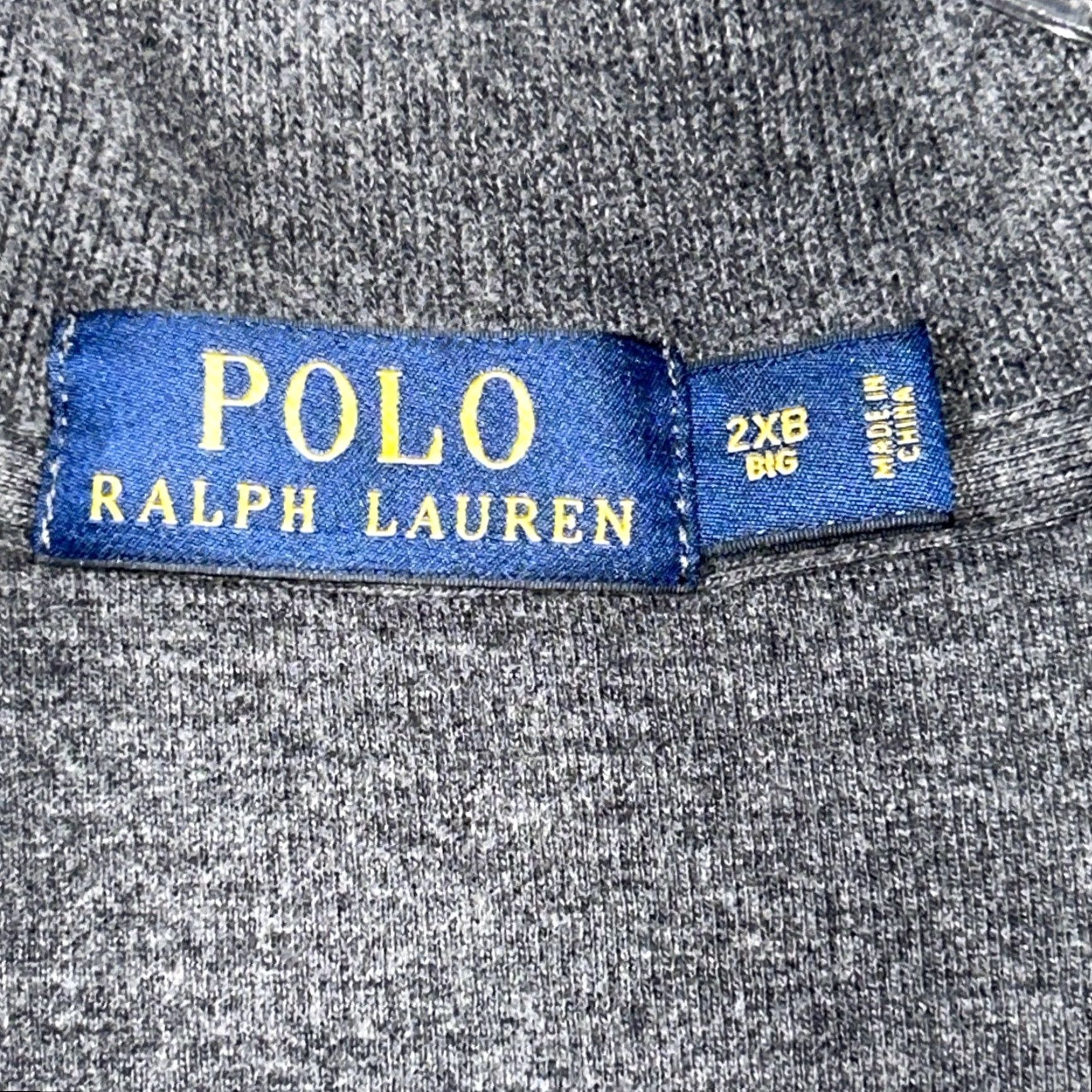 Ralph Lauren Polo Ralph Lauren Pullover Sweater Mens 2XB 1/4 Zip Mock Neck Gray 2X L Big & Tall - Regular Fit, Cotton Knit, Golf Casual Sweatshirt Size US XXL / EU 58 / 5 - 4 Thumbnail