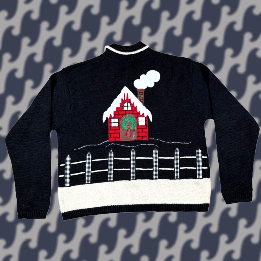 Vintage VINTAGE Jason Maxwell Cardigan Sweater Women M Black Embroidered Snowflakes & Hearts 90s Christmas Holiday Ugly Sweater Size M / US 6-8 / IT 42-44 - 1 Thumbnail