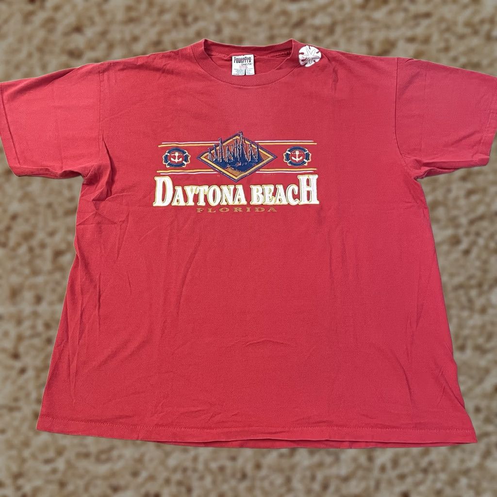 Vintage VINTAGE Daytona Beach Florida Shirt Adult Large Red Spell Out Ocean 90s Y2K Mens Size US L / EU 52-54 / 3 - 1 Thumbnail