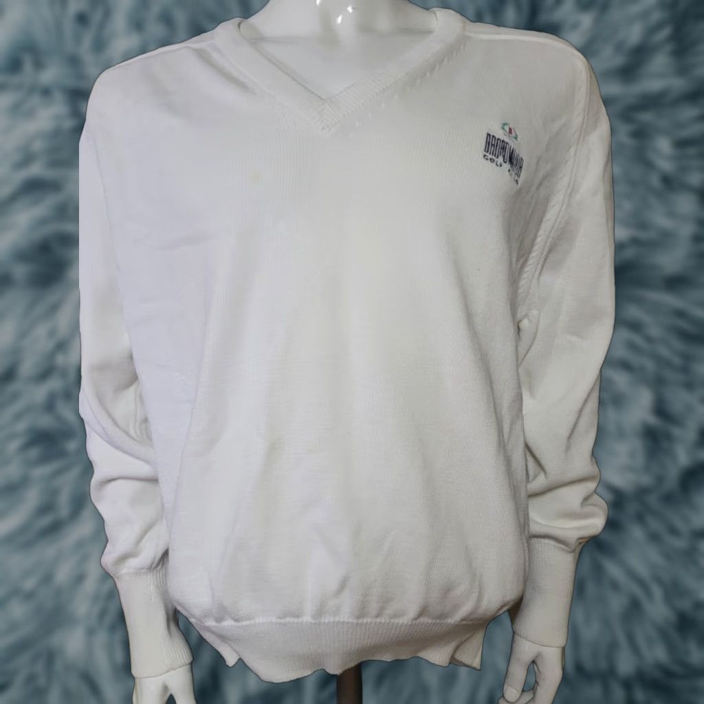 Izod IZOD Broadmoor Golf Club Colorado Springs V Neck Egyptian Cotton Golf Sweater XL Shirt Men White Size US XL / EU 56 / 4 - 1 Thumbnail