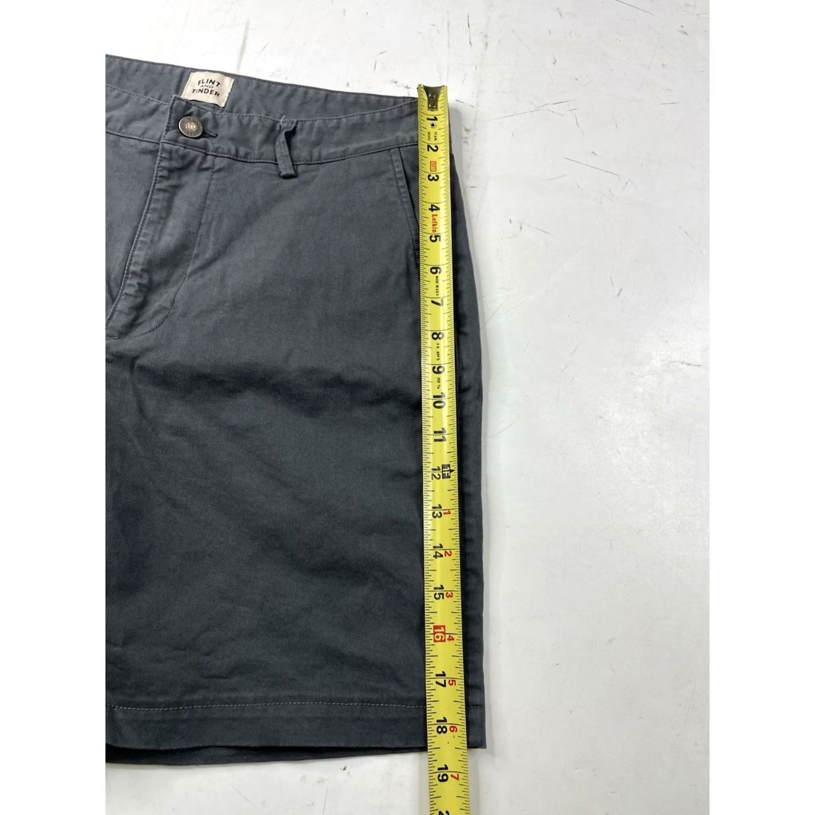 Flint And Tinder Flint and Tinder Shorts Mens 31 Gray Chino Pockets Canvas Casual 8” Size US 31 - 3 Thumbnail