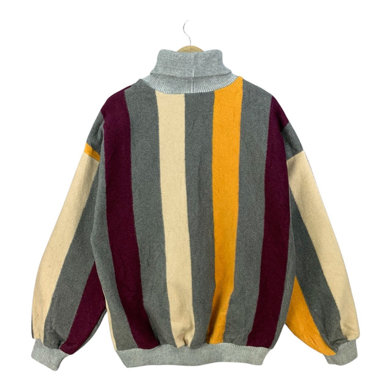 Japanese Brand Retro Colour Block Striped Turtleneck Coogi Style Sweater Size US XL / EU 56 / 4 - 2 Thumbnail