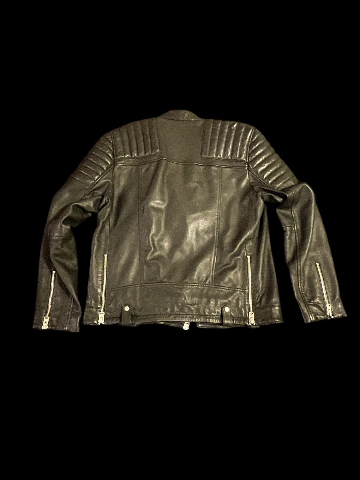 Allsaints Jasper Leather Biker Jacket Size US L / EU 52-54 / 3 - 5 Thumbnail