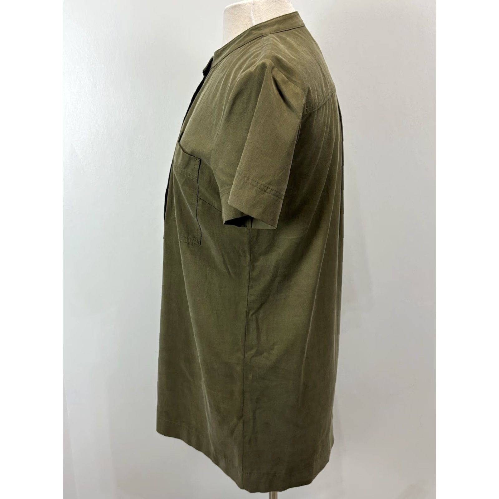 J.Crew VINTAGE J.CREW Military Fatigue Shirt Dress Women Small Army Green Utility Style Size S / US 4 / IT 40 - 2 Thumbnail