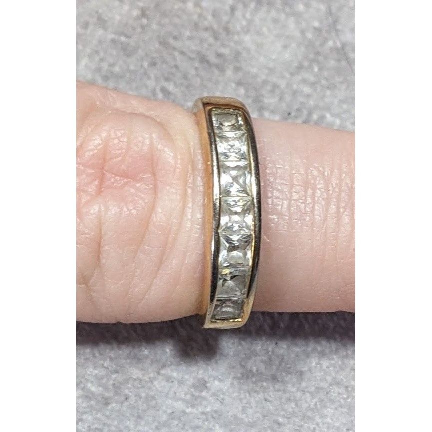 Other Elegant Signed Gold Tone Ring With Clear Gems Size ONE SIZE - 16 Thumbnail