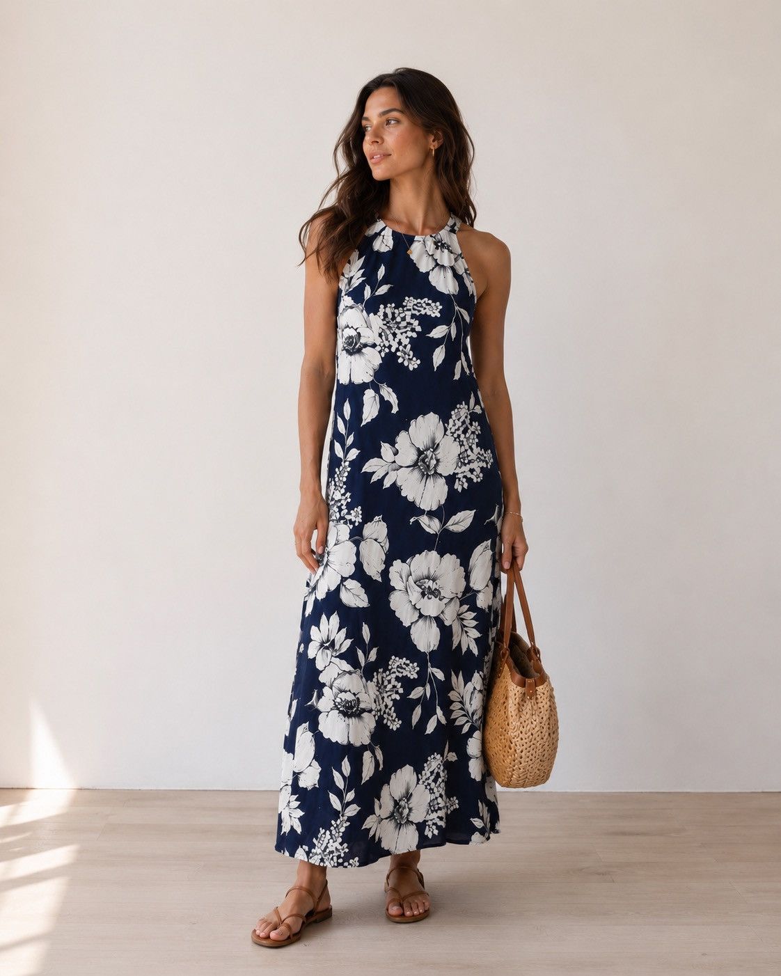 Anne Klein 🎉LAST PIECE🎉ANNE KLEIN Milly FloralHalter Maxi Dress Size XL / US 12-14 / IT 48-50 - 1 Thumbnail