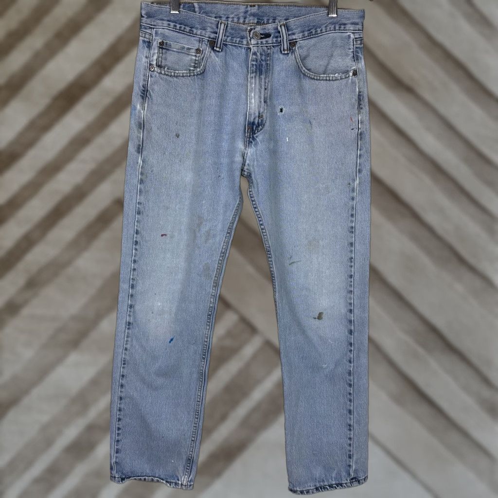 Levi's VINTAGE Levi's 505 Denim Jeans 33x31 ACTUAL THRASHED Paint Splatter Workwear Distressed Holes 80s 90s Mens Jeans Size US 33 - 1 Thumbnail