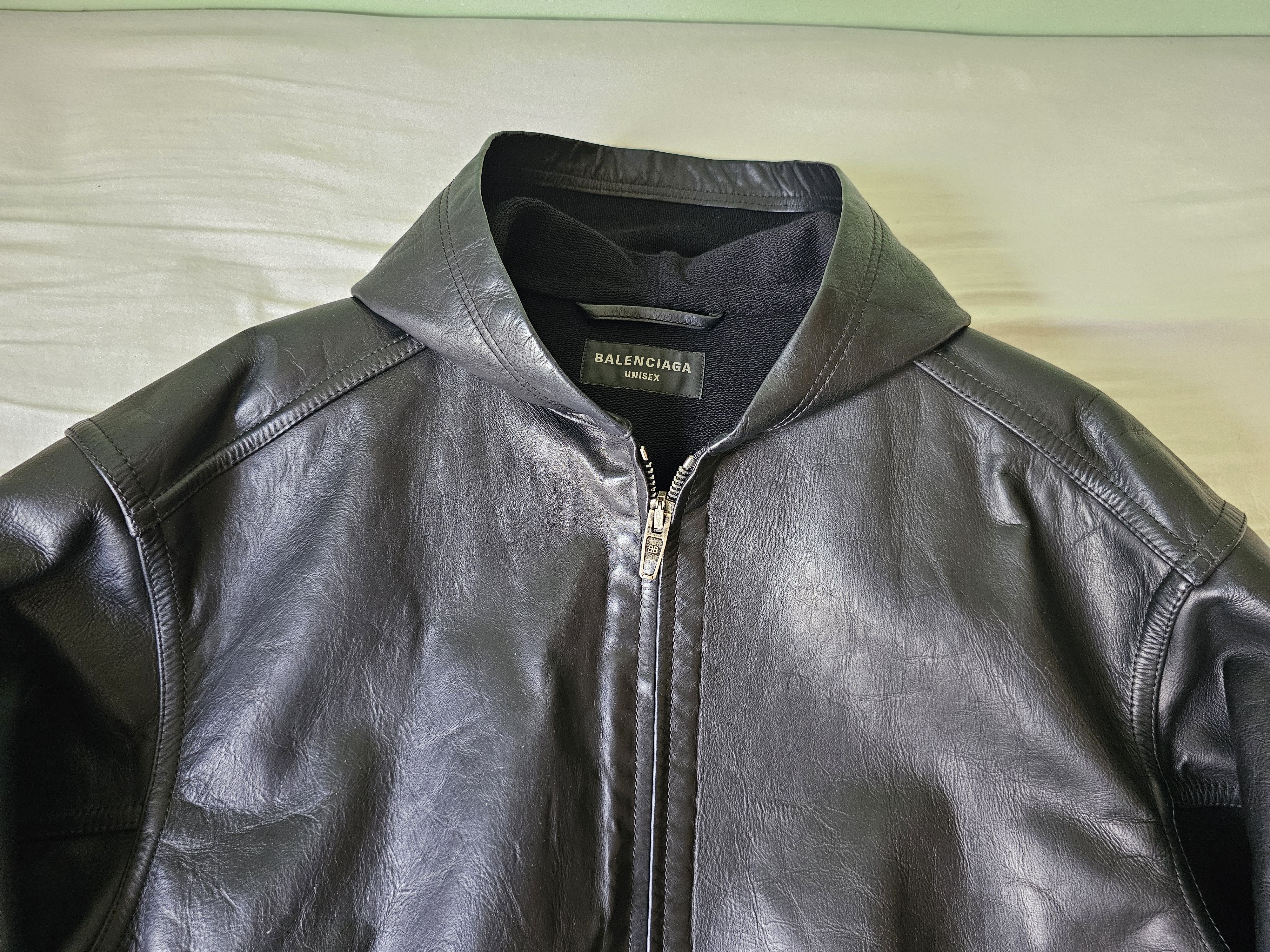 Balenciaga Balenciaga Leather Hoodie Jacket Lined with Cotton Size S / US 4 / IT 40 - 4 Thumbnail