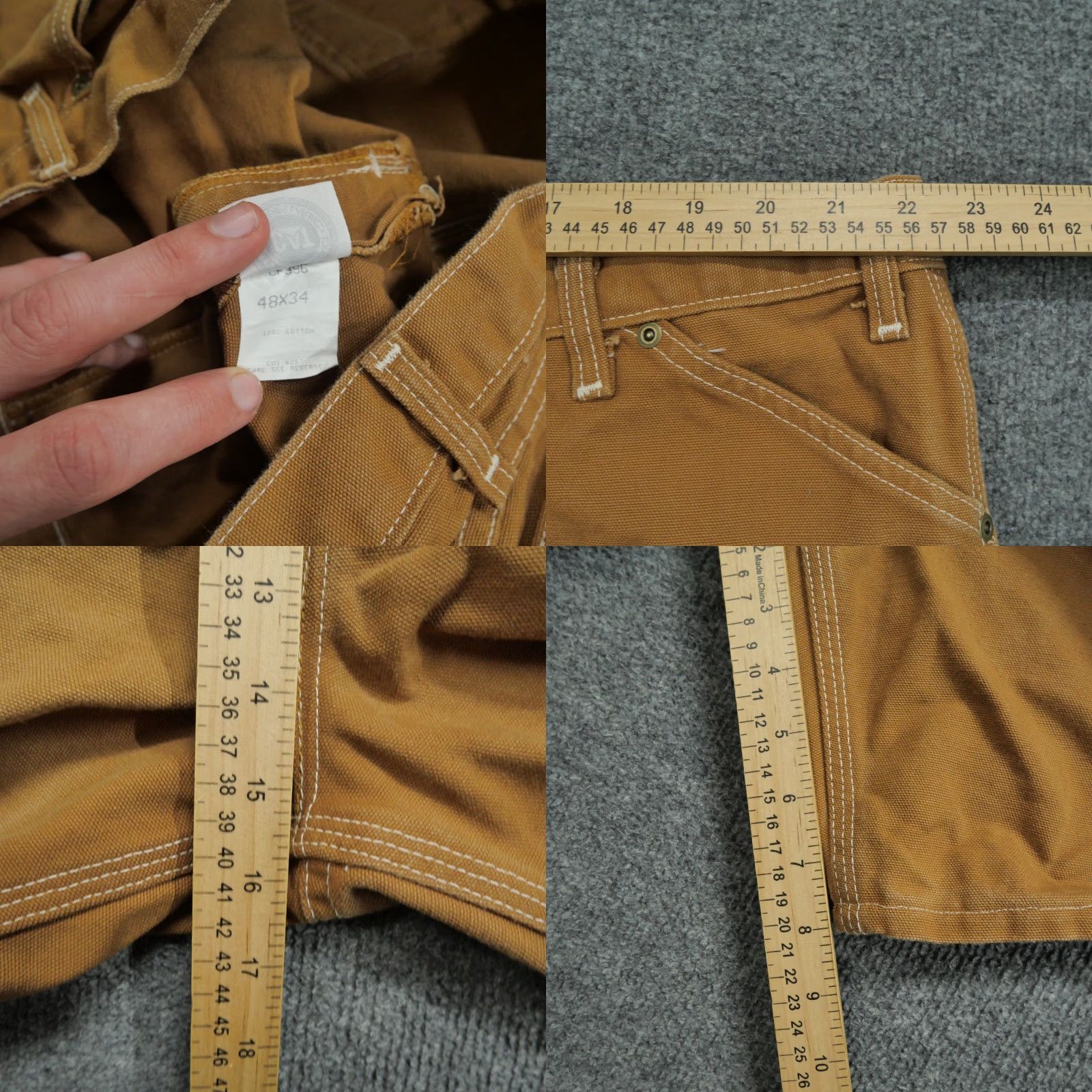 Vintage VINTAGE CAT Cargo Shorts Mens 44 Brown Canvas Workwear Relaxed Cargo Pocket 8in Inseam Summer Mens Brown CAT Shorts Size US 44 / EU 60 - 8 Thumbnail