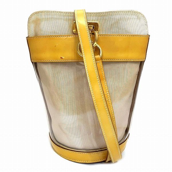 Salvatore Ferragamo Salvatore Ferragamo Gancini Clear 2Way Bag Plastic Shoulder Bag Au-21 5224 in White, Women's