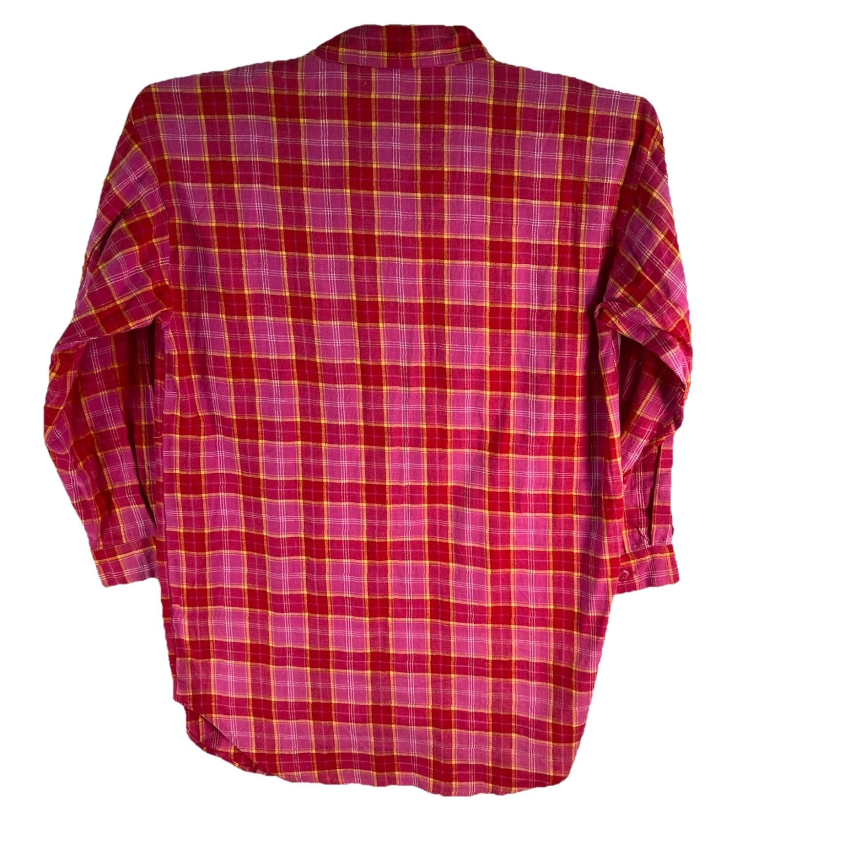 Basic Editions Basic Editions Shirt Women’s Size M Flannel Pink Plaid Button Long Sleeve NWT Size M / US 6-8 / IT 42-44 - 7 Thumbnail