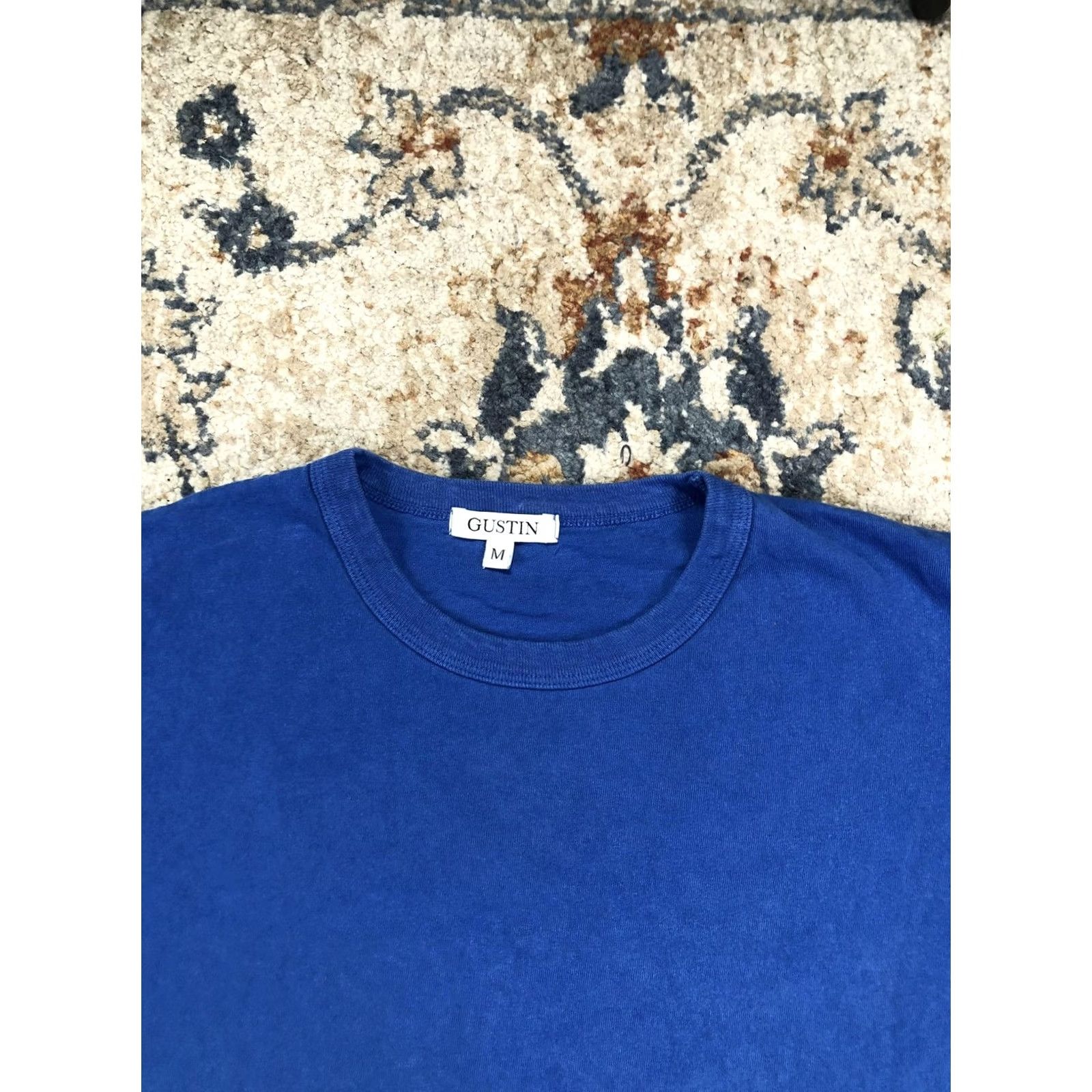 Gustin Gustin Shirt Mens M Blue Short Sleeve Solid Tee Crewneck Casual Regular Fit Jersey Knit Summer Mens Size US M / EU 48-50 / 2 - 2 Thumbnail