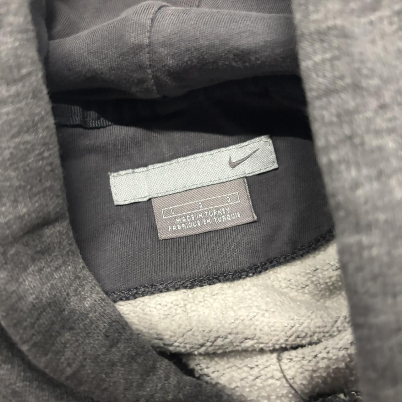 Nike × Vintage Crazy Vintage Y2K/2000s Grey Nike Swoosh Embroidered Streetwear Essential Hoodie! Size US L / EU 52-54 / 3 - 7 Thumbnail