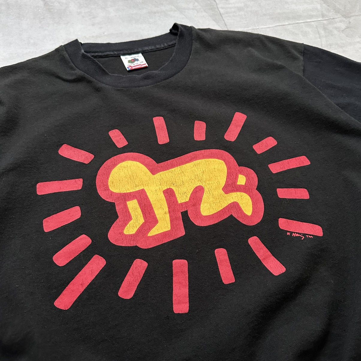 Keith Haring RARE 1990 Keith Haring Barking Dog Vintage Cropped T Shirt Size US XL / EU 56 / 4 - 11 Thumbnail