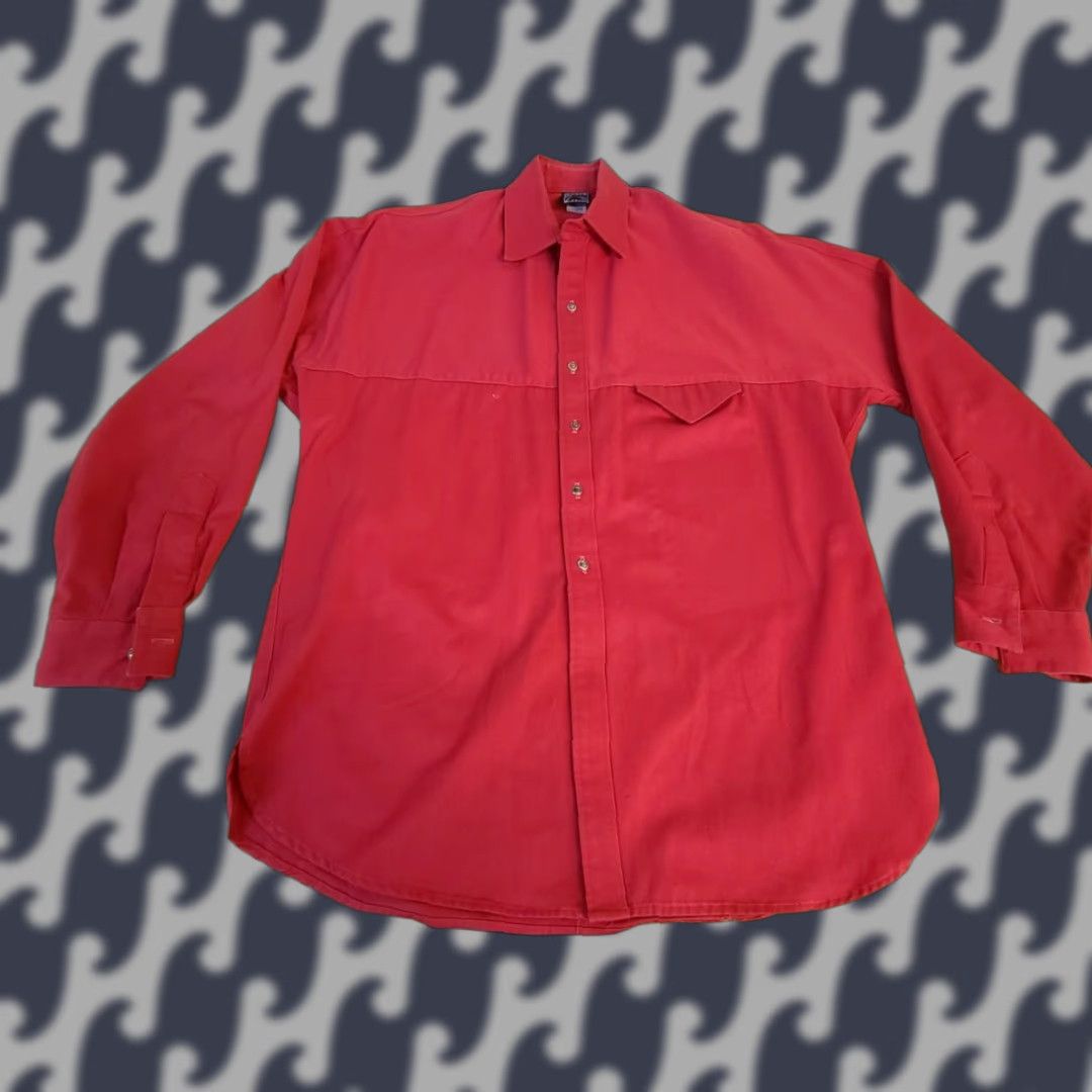 Vintage VINTAGE Ranch Exit Long Sleeve Shirt XL Red Mens 80s 90s Made in USA Size US XL / EU 56 / 4 - 1 Thumbnail