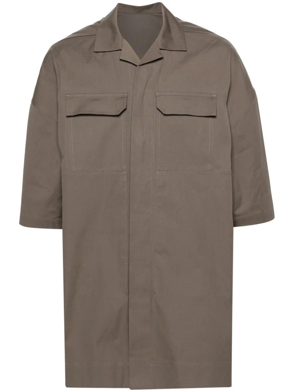 o1y0325 Solid Color Shirt in Taupe
