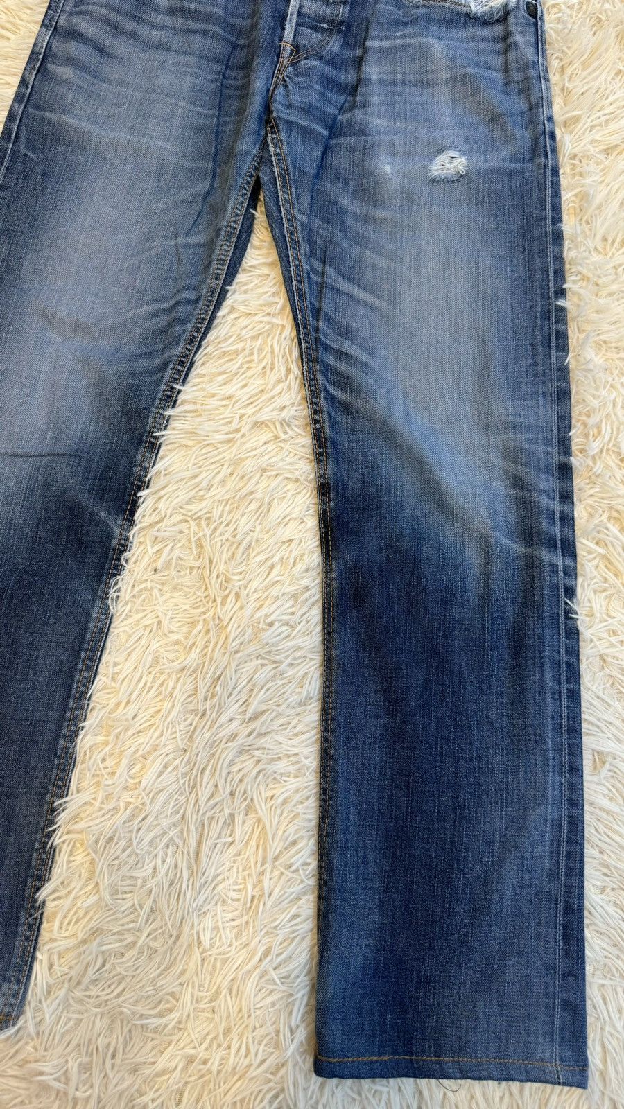 Edwin Offer‼️Edwin Buckle Back Selvedge Distressed Denim (24-195) Size US 31 - 7 Thumbnail
